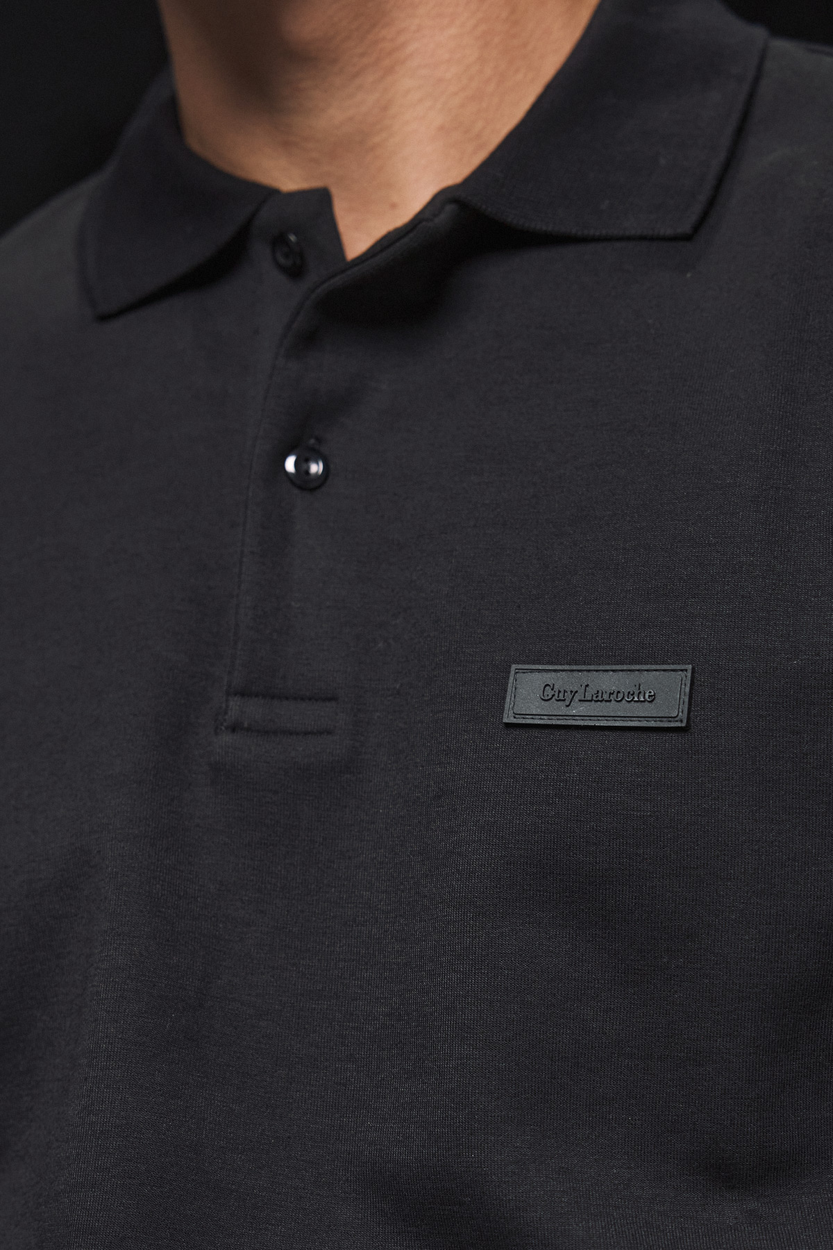 Guy Laroche Μπλούζα Πόλο Βαμβακερή σε Μαύρο Χρώμα με Regular Fit - Image 4