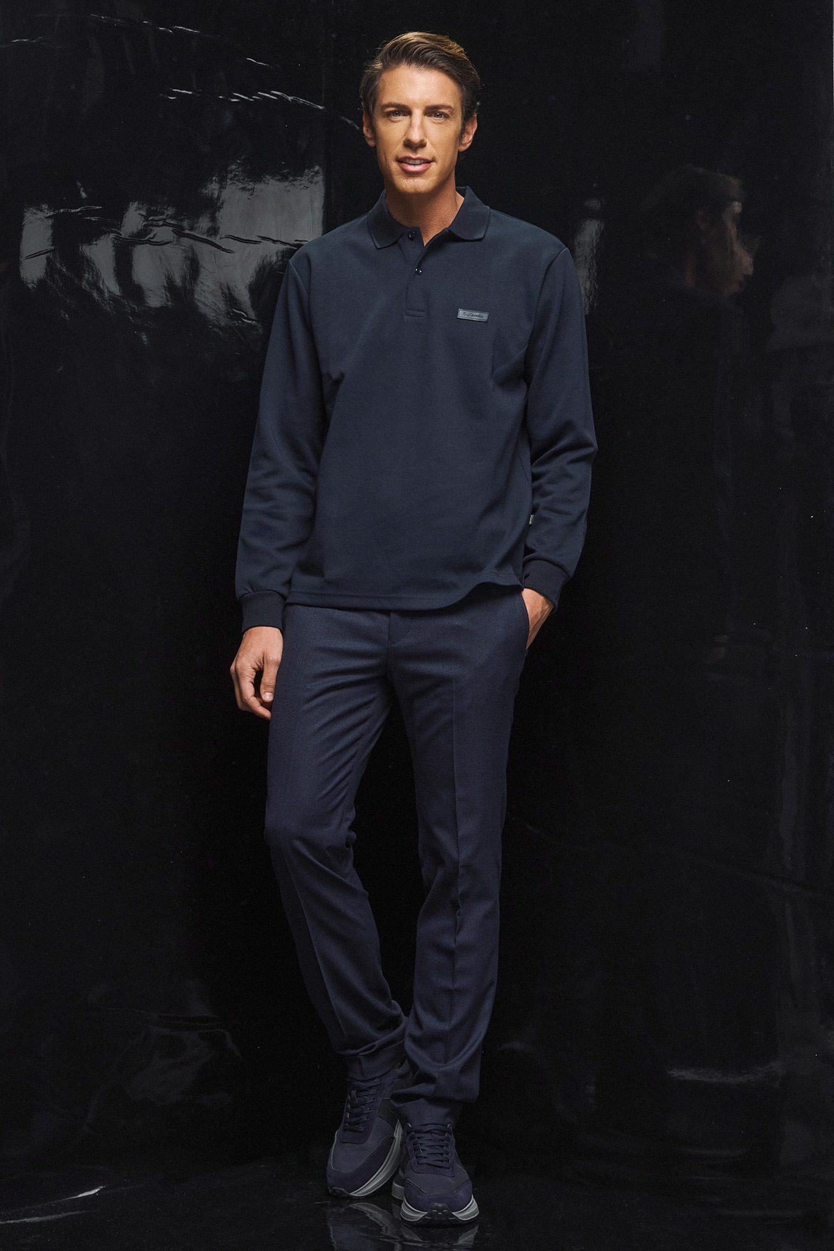 Guy Laroche Μπλούζα Πόλο Βαμβακερή σε Μπλε Χρώμα με Regular Fit - Image 8