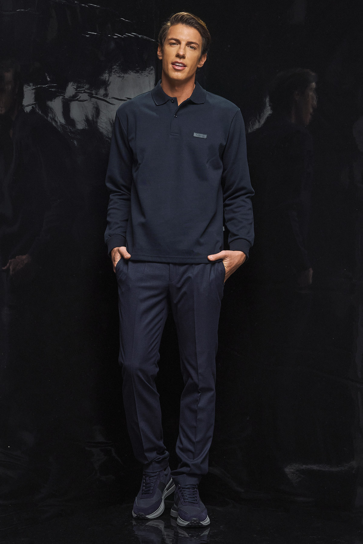 Guy Laroche Μπλούζα Πόλο Βαμβακερή σε Μπλε Χρώμα με Regular Fit - Image 6