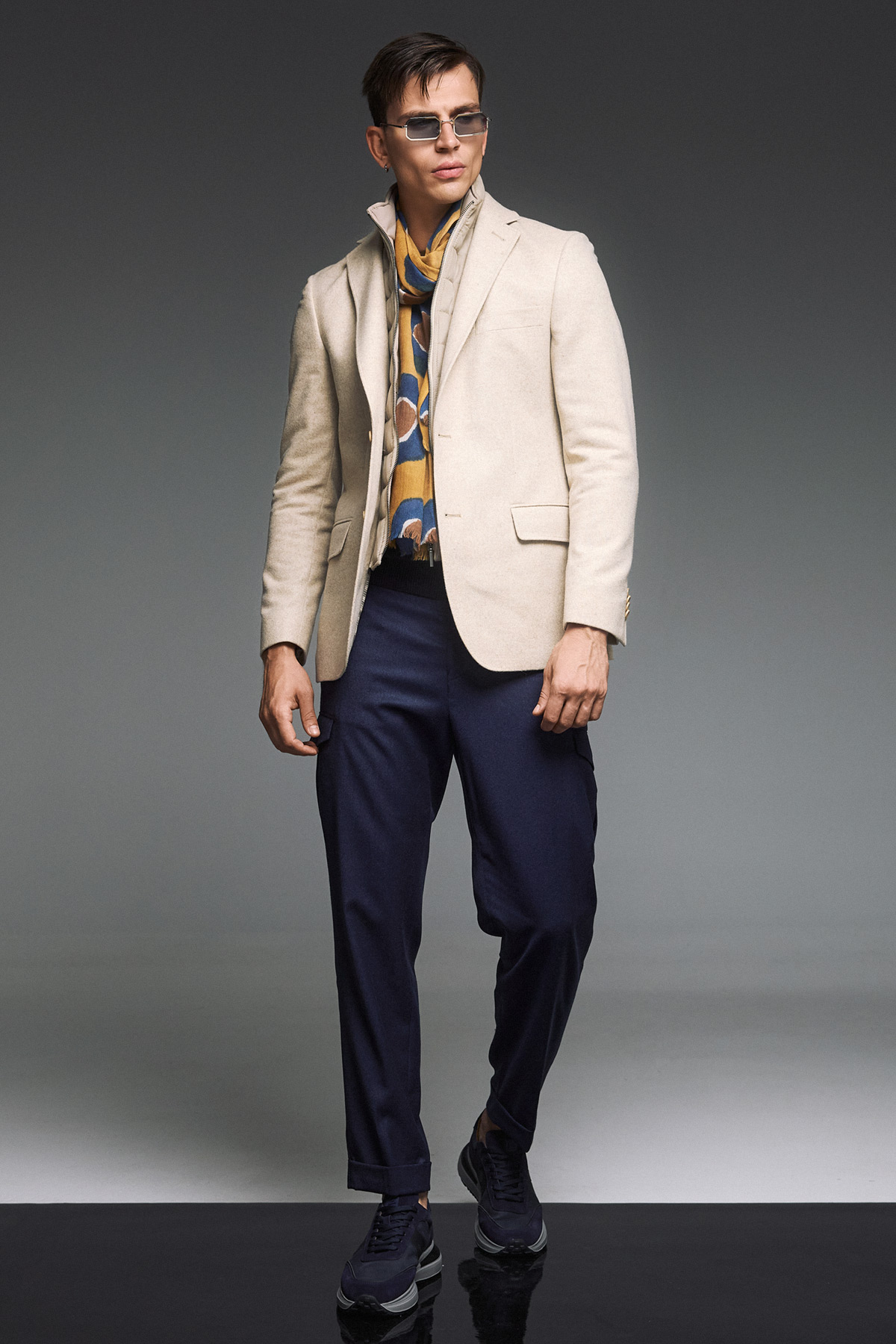 Bizzaro Σακάκι Γιλεκούχο σε ECRU Χρώμα και Slim Fit - Image 3