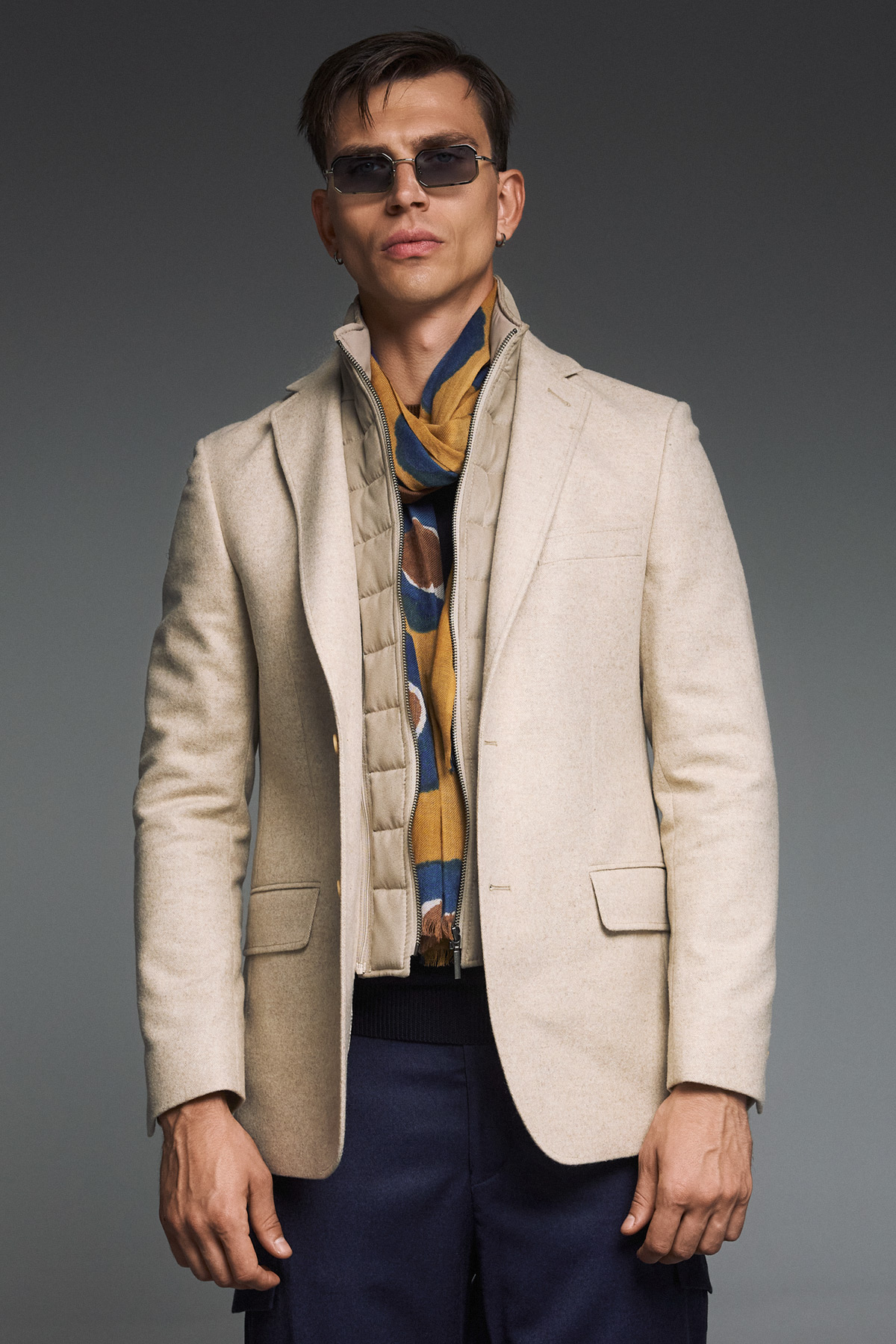 Bizzaro Σακάκι Γιλεκούχο σε ECRU Χρώμα και Slim Fit - Image 6