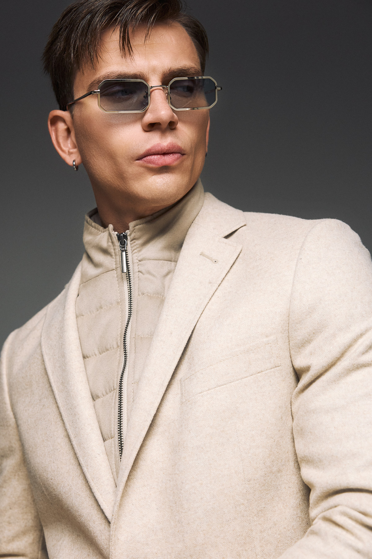 Bizzaro Σακάκι Γιλεκούχο σε ECRU Χρώμα και Slim Fit - Image 9