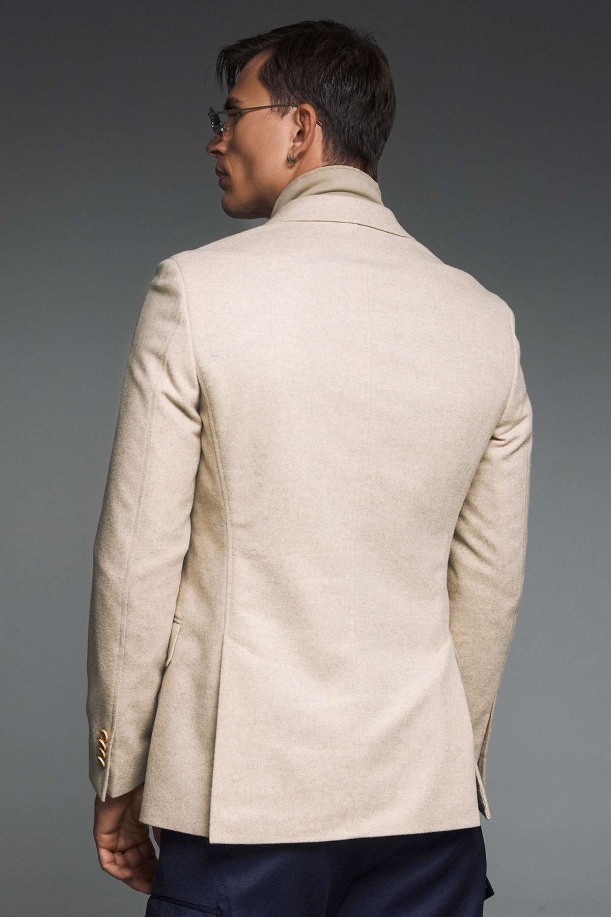 Bizzaro Σακάκι Γιλεκούχο σε ECRU Χρώμα και Slim Fit - Image 4