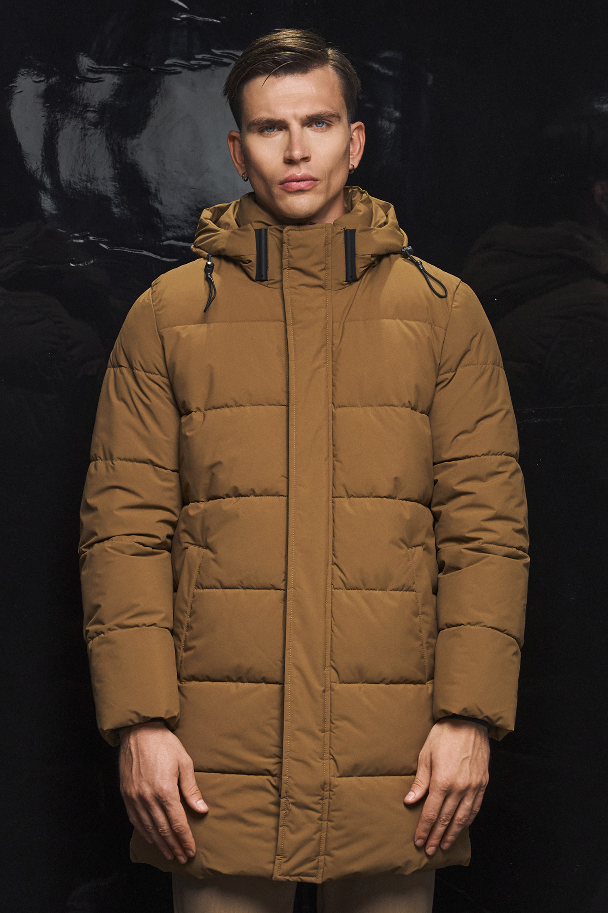 BZR Μπουφάν Puffer με Κουκούλα σε Light Brown Χρώμα - Image 5
