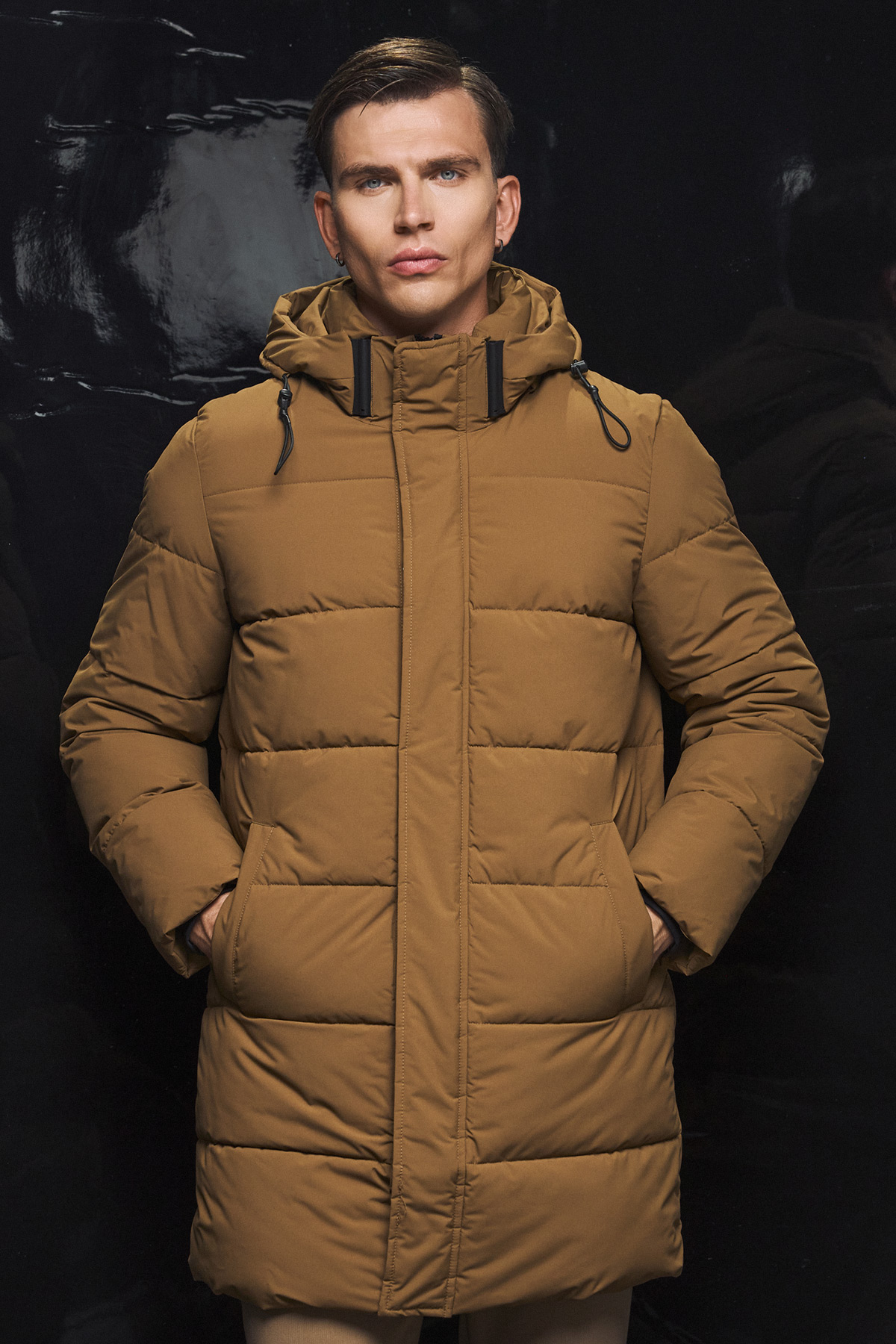 BZR Μπουφάν Puffer με Κουκούλα σε Light Brown Χρώμα - Image 4