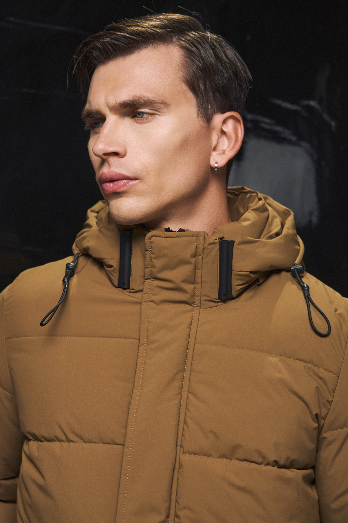BZR Μπουφάν Puffer με Κουκούλα σε Light Brown Χρώμα - Image 8