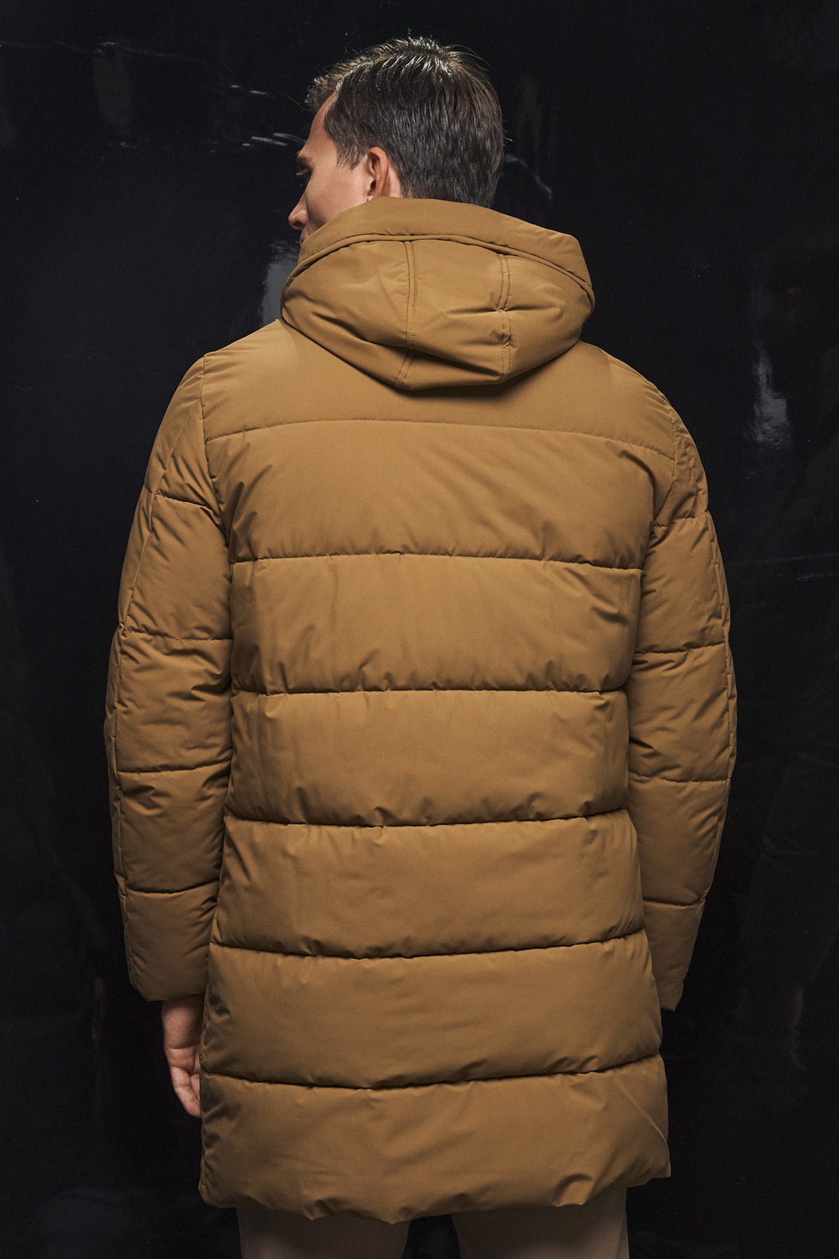BZR Μπουφάν Puffer με Κουκούλα σε Light Brown Χρώμα - Image 3