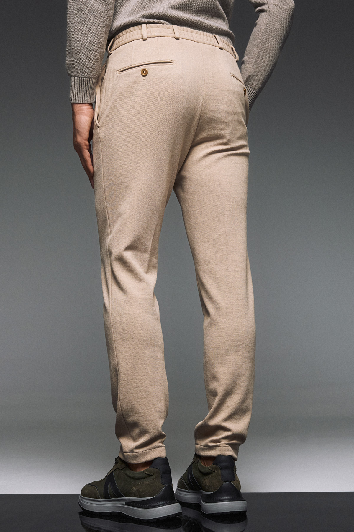 Guy Laroche Παντελόνι με Λάστιχοι σε Κρεμ Χρώμα - Image 5
