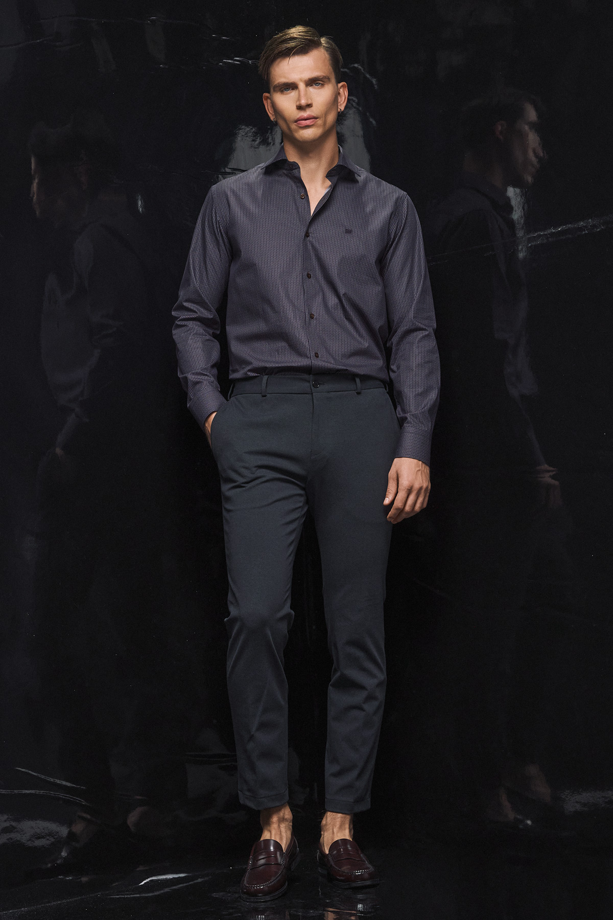 Guy Laroche Παντελόνι με Λάστιχοι σε Γκρι Ανθρακί Χρώμα - Image 4