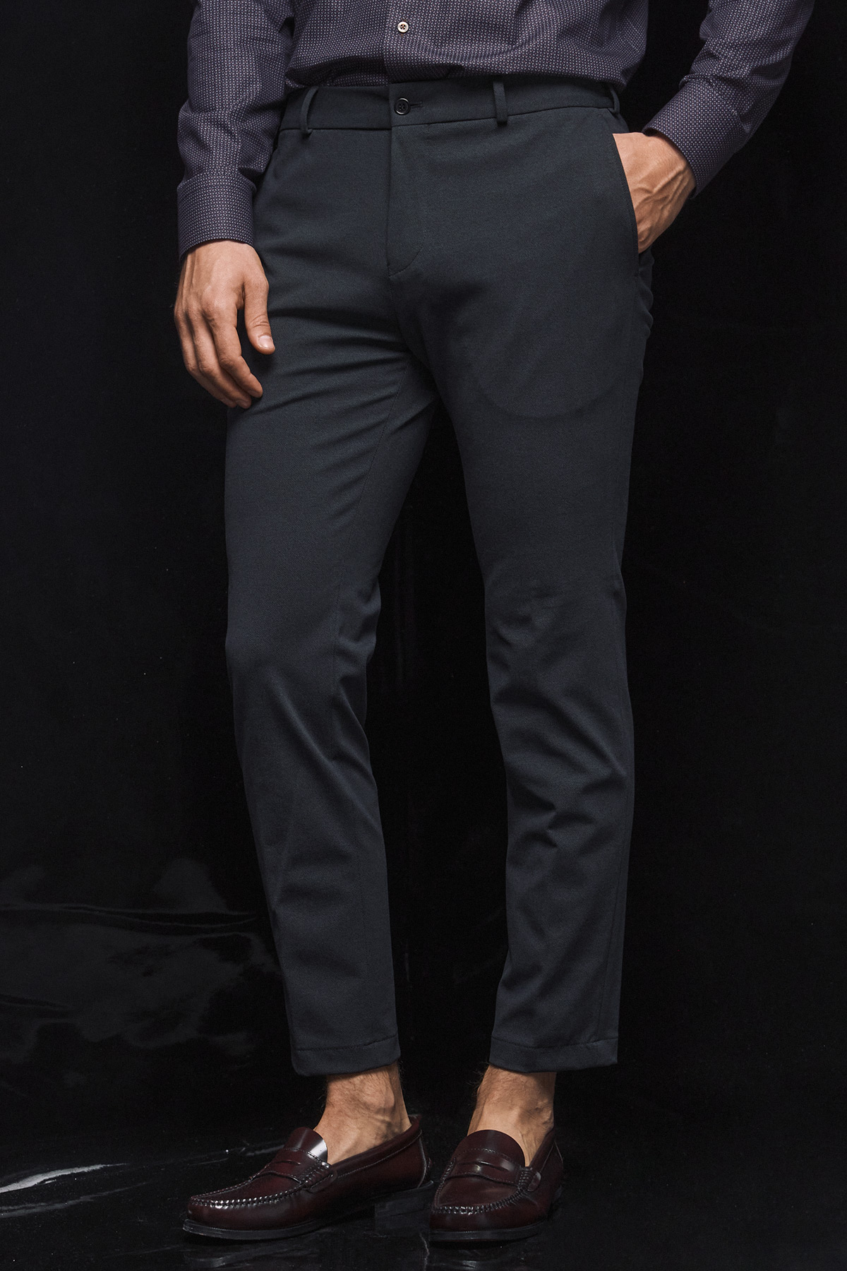 Guy Laroche Παντελόνι με Λάστιχοι σε Γκρι Ανθρακί Χρώμα - Image 7