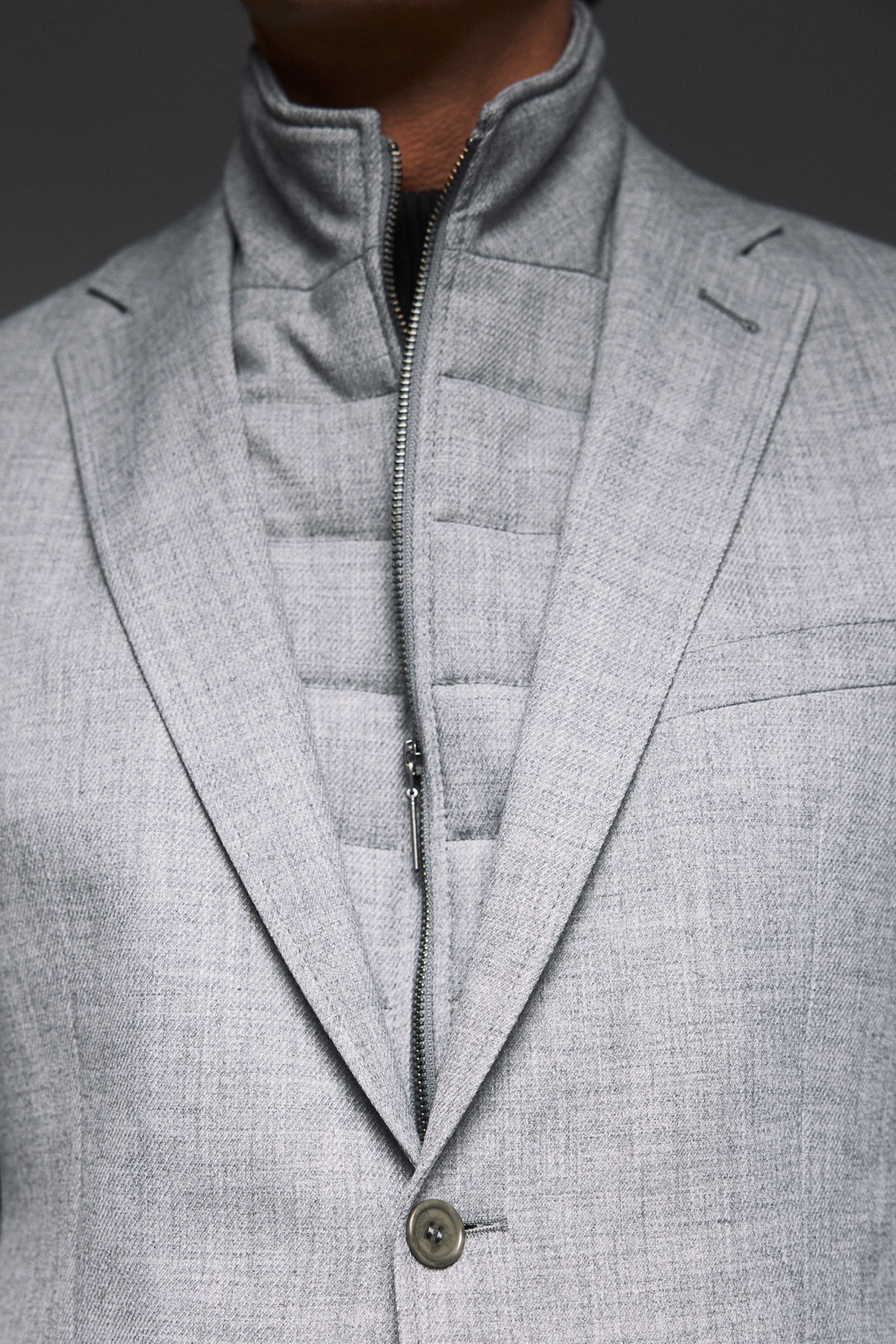 Guy Laroche Σακάκι Γιλεκούχο σε Ανοικτό Γκρι Χρώμα και Slim Fit - Image 10