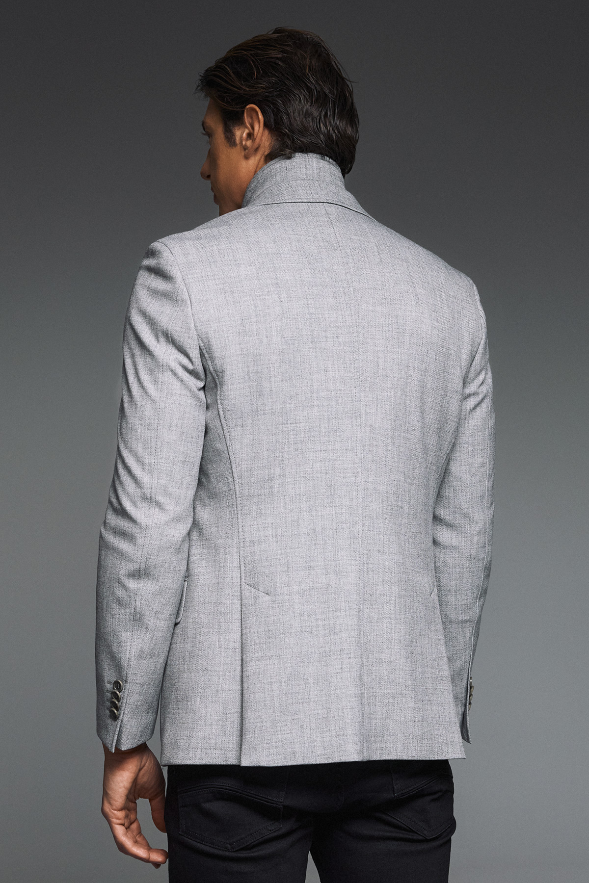 Guy Laroche Σακάκι Γιλεκούχο σε Ανοικτό Γκρι Χρώμα και Slim Fit - Image 4