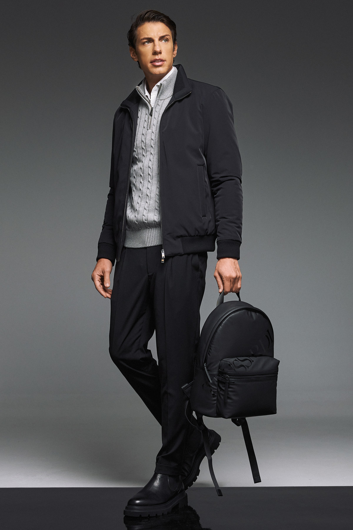 Guy Laroche Μπουφάν τύπου Bomber σε Μαύρο Χρώμα - Image 3