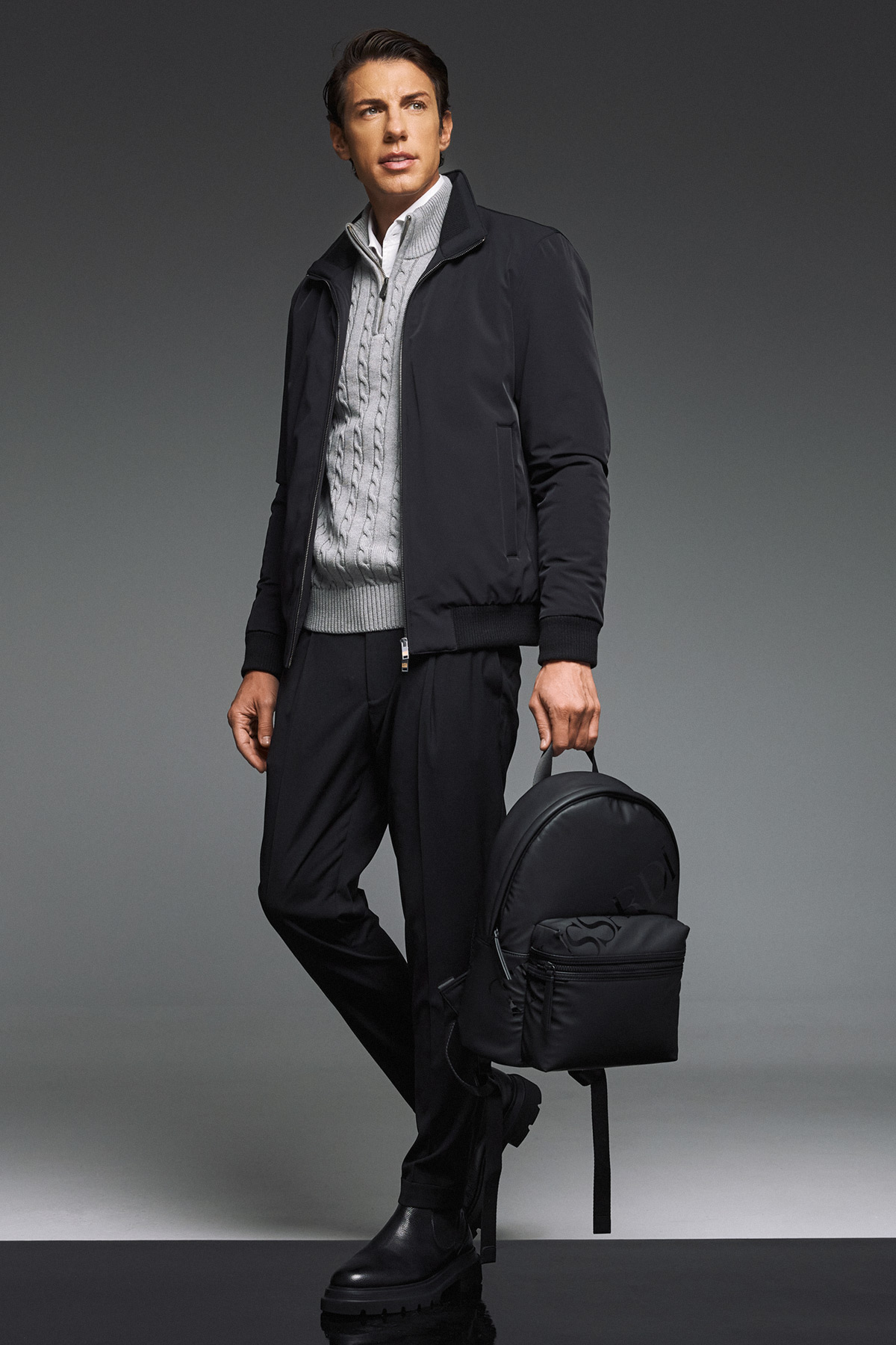 Guy Laroche Μπουφάν τύπου Bomber σε Μαύρο Χρώμα - Image 4