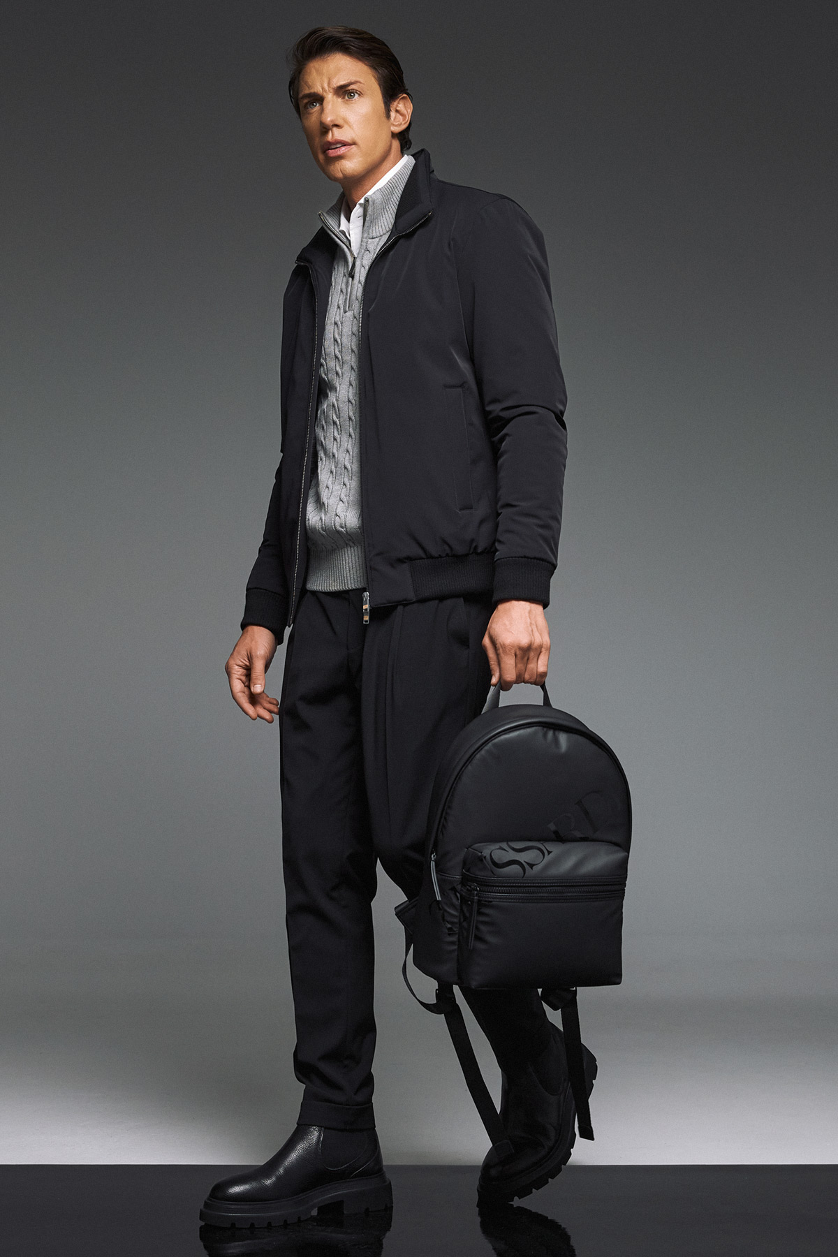 Guy Laroche Μπουφάν τύπου Bomber σε Μαύρο Χρώμα - Image 5