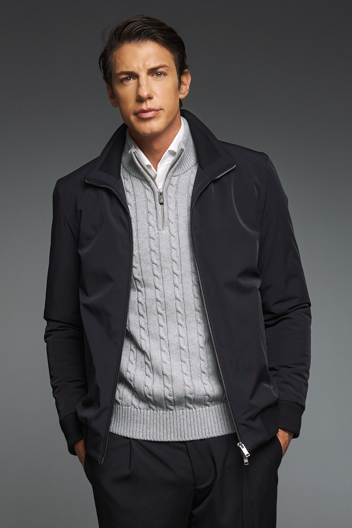 Guy Laroche Μπουφάν τύπου Bomber σε Μαύρο Χρώμα - Image 6