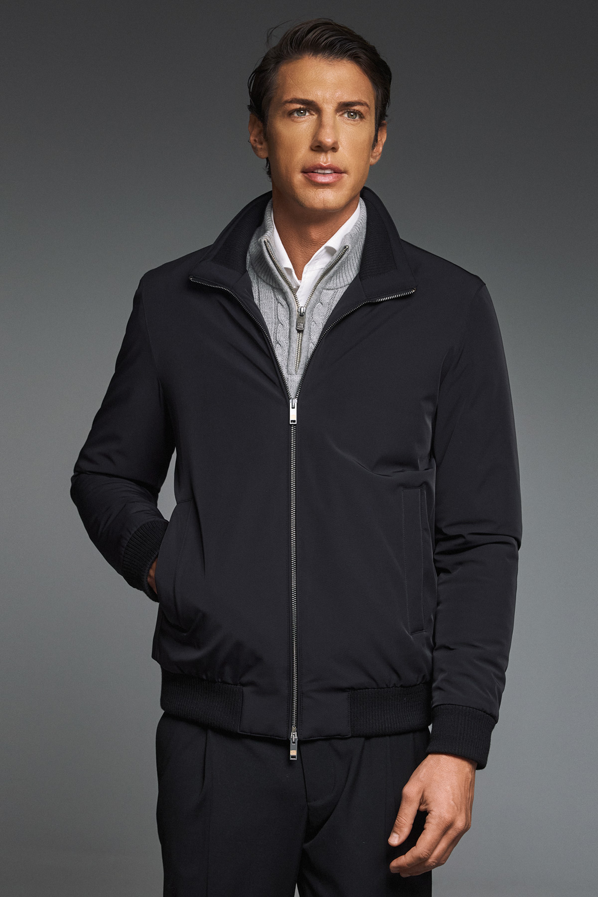 Guy Laroche Μπουφάν τύπου Bomber σε Μαύρο Χρώμα - Image 7