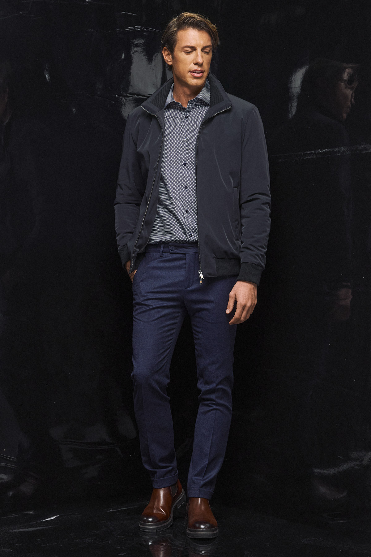 Guy Laroche Μπουφάν τύπου Bomber σε Μπλε Χρώμα - Image 9