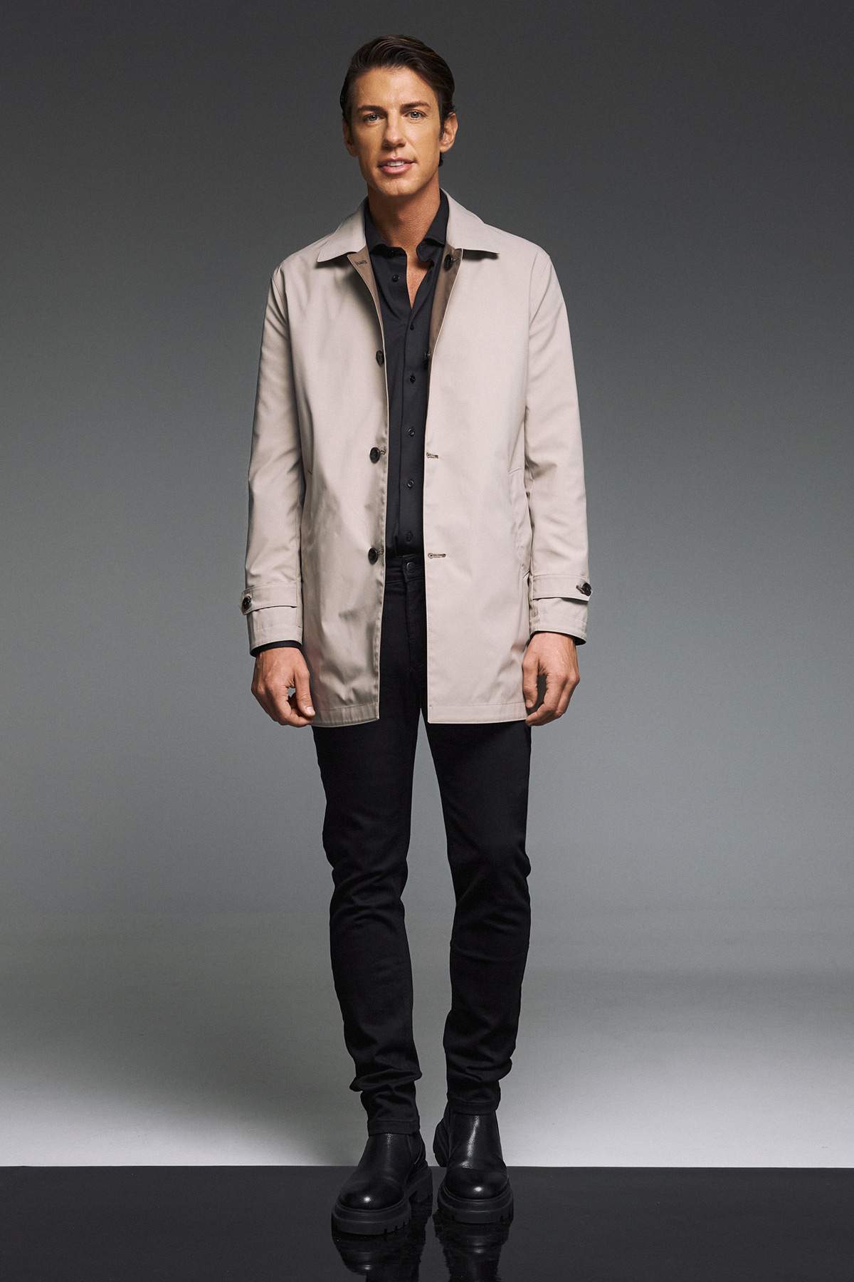 Alternative view of Guy Laroche Καπαρντίνα Διπλής Όψεως σε Μπεζ/Μόκα Χρώμα