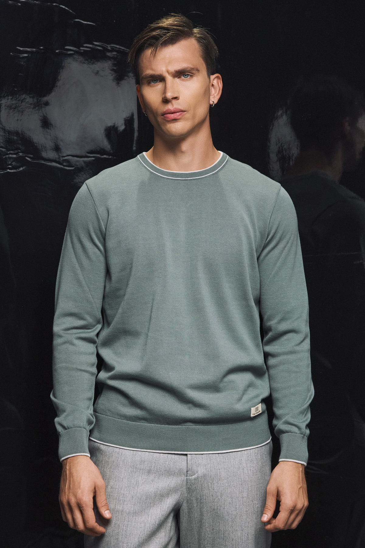 Alternative view of Guy Laroche Μπλούζα Λαιμόκοψη Βαμβακερή  σε MENTA Χρώμα με Regular Fit