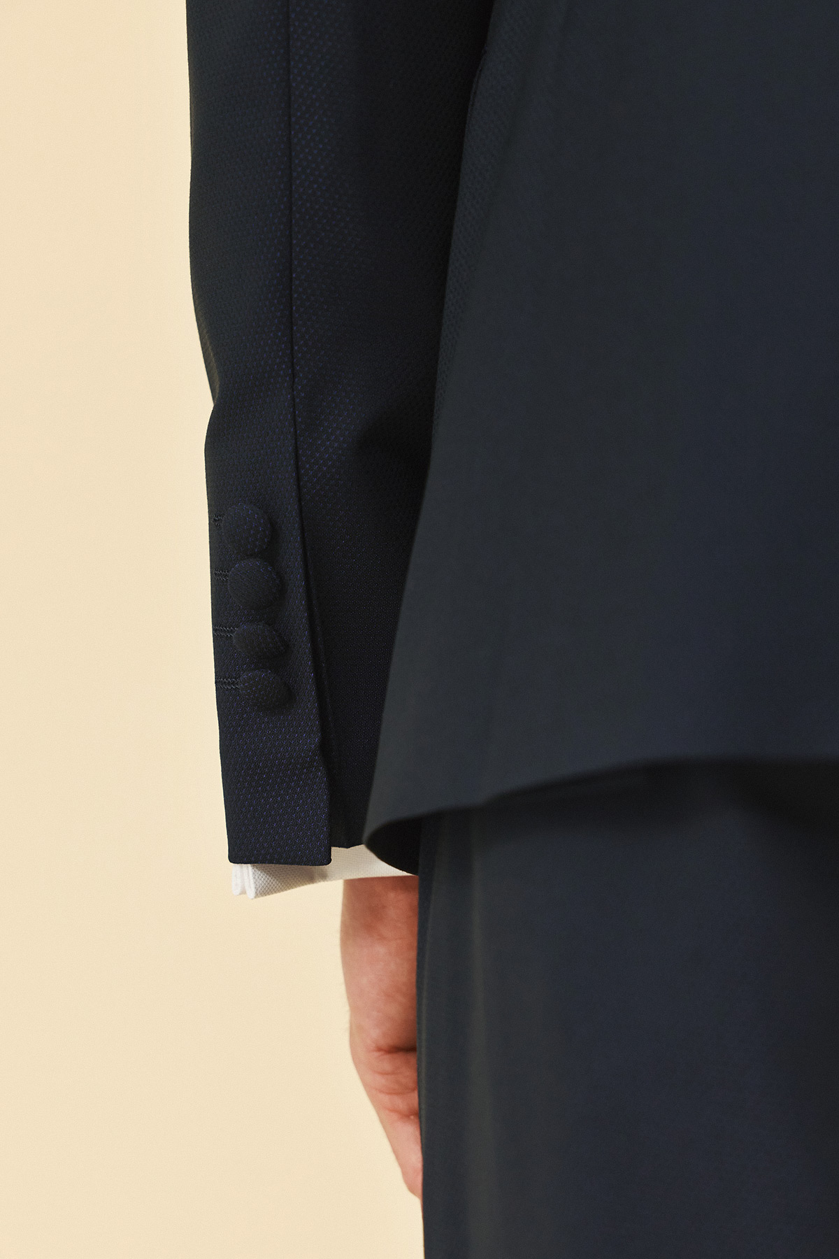 Bizzaro Κοστούμι με Μυτερό Πέτο και Γιλέκο σε Dark Blue Χρώμα 856NG και Slim Fit Εφαρμογή - Image 3