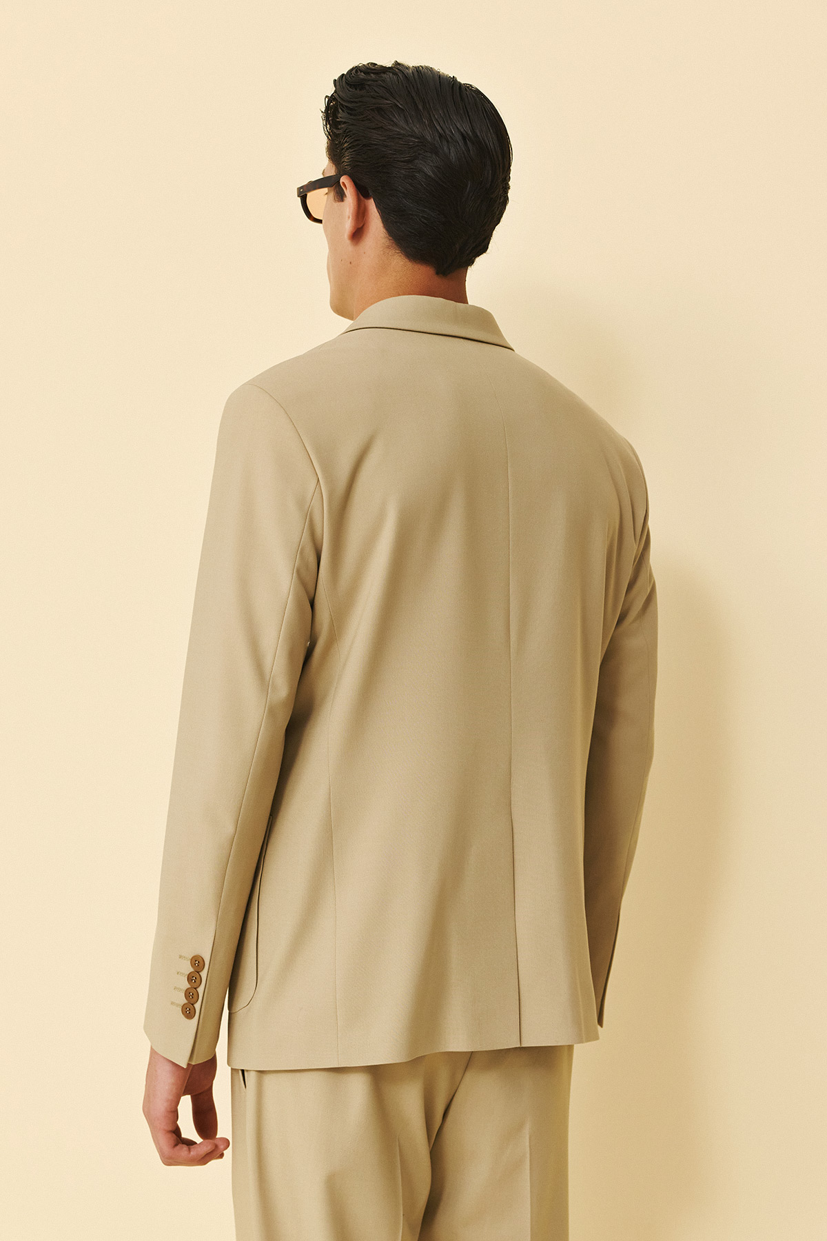Bizzaro Κοστούμι Σταυρωτό CROSS-098R σε ECRU Χρώμα και Slim Fit Εφαρμογή - Image 10