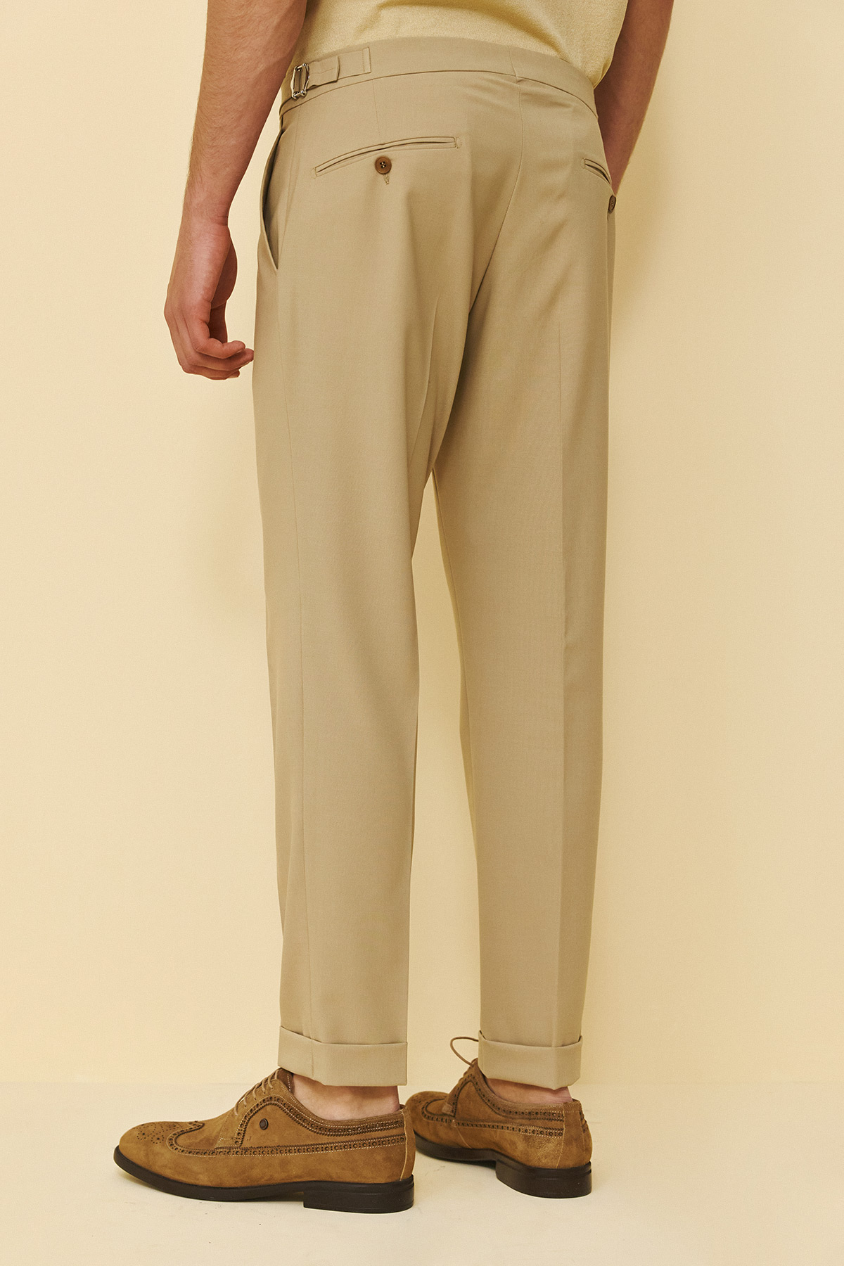 Bizzaro Κοστούμι Σταυρωτό CROSS-098R σε ECRU Χρώμα και Slim Fit Εφαρμογή - Image 6