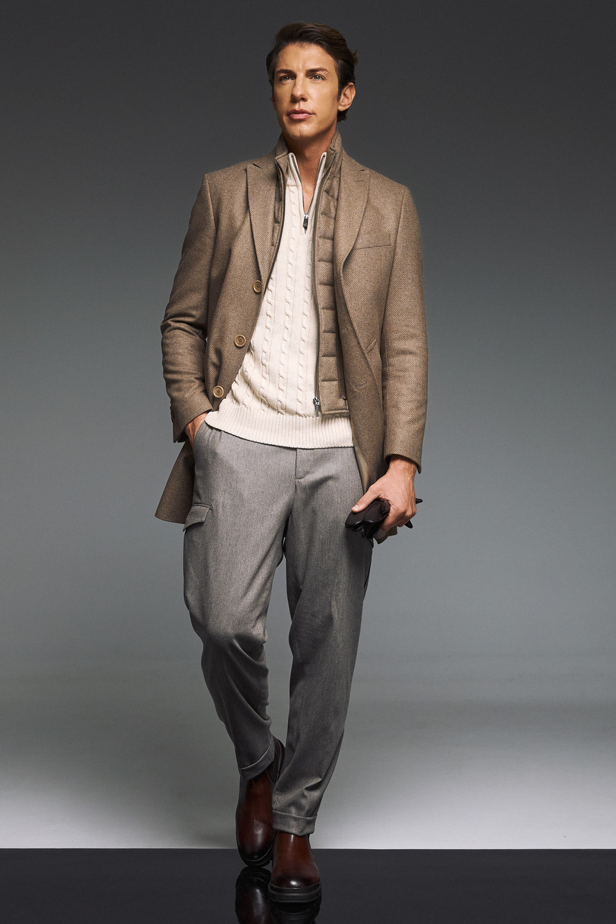 Guy Laroche Παλτό Παρκά Γιλεκούχο σε  Χρώμα Πούρο