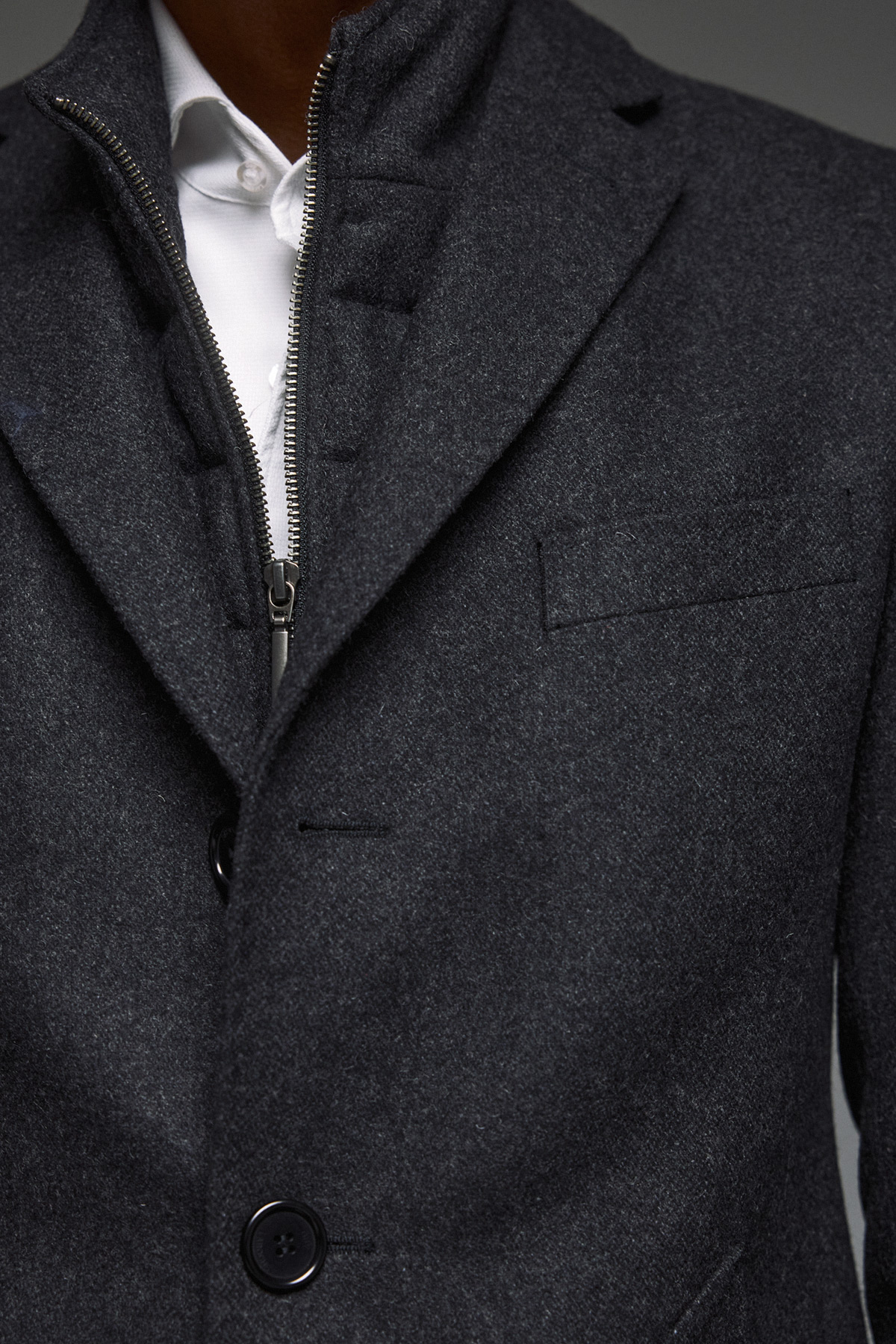 Guy Laroche Παλτό Παρκά Γιλεκούχο σε Χρώμα Ανθρακί - Image 3