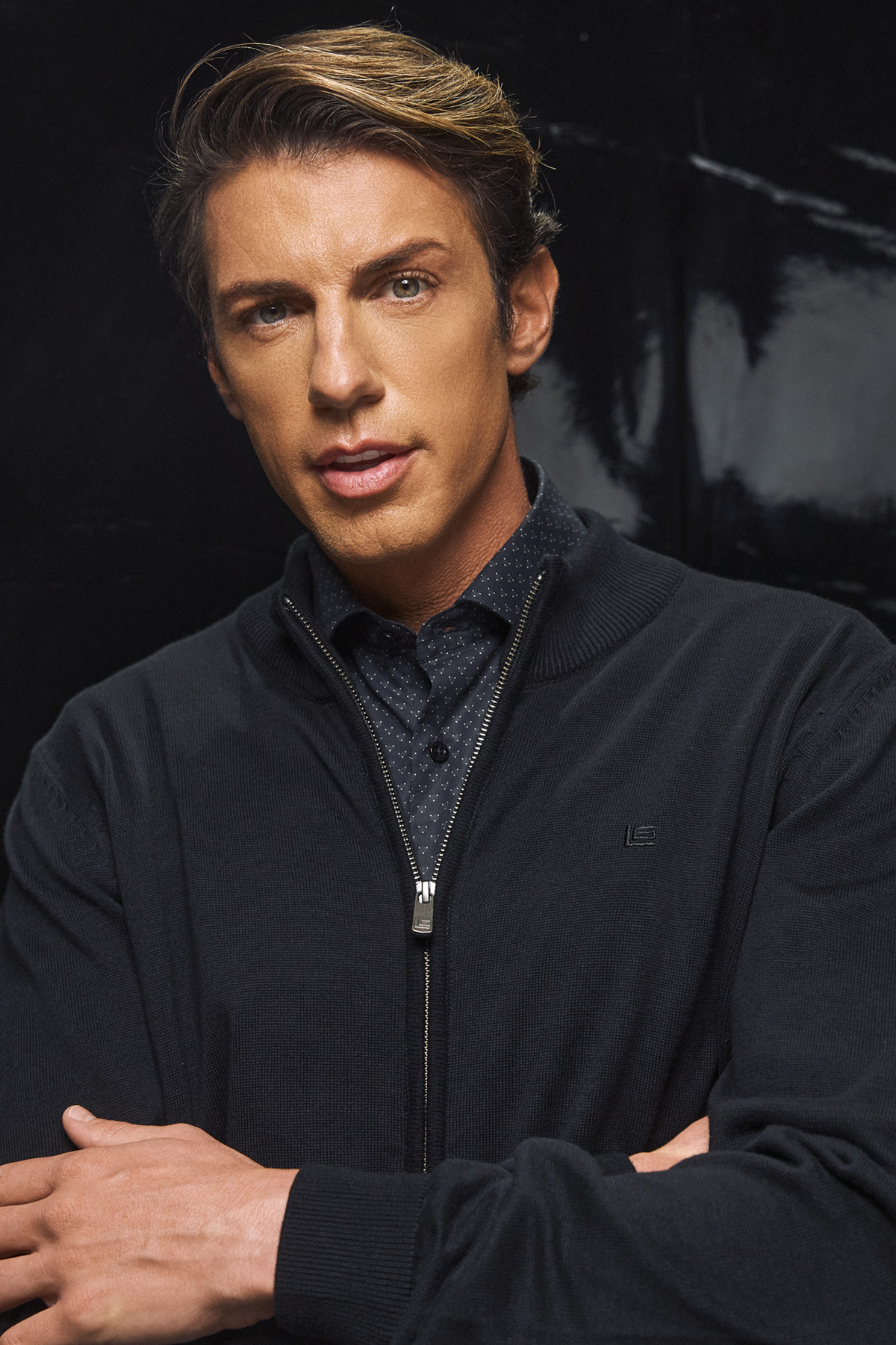 Alternative view of Guy Laroche Ζακέτα Βαμβακερή Μαύρη Χρώμα σε Classic Fit