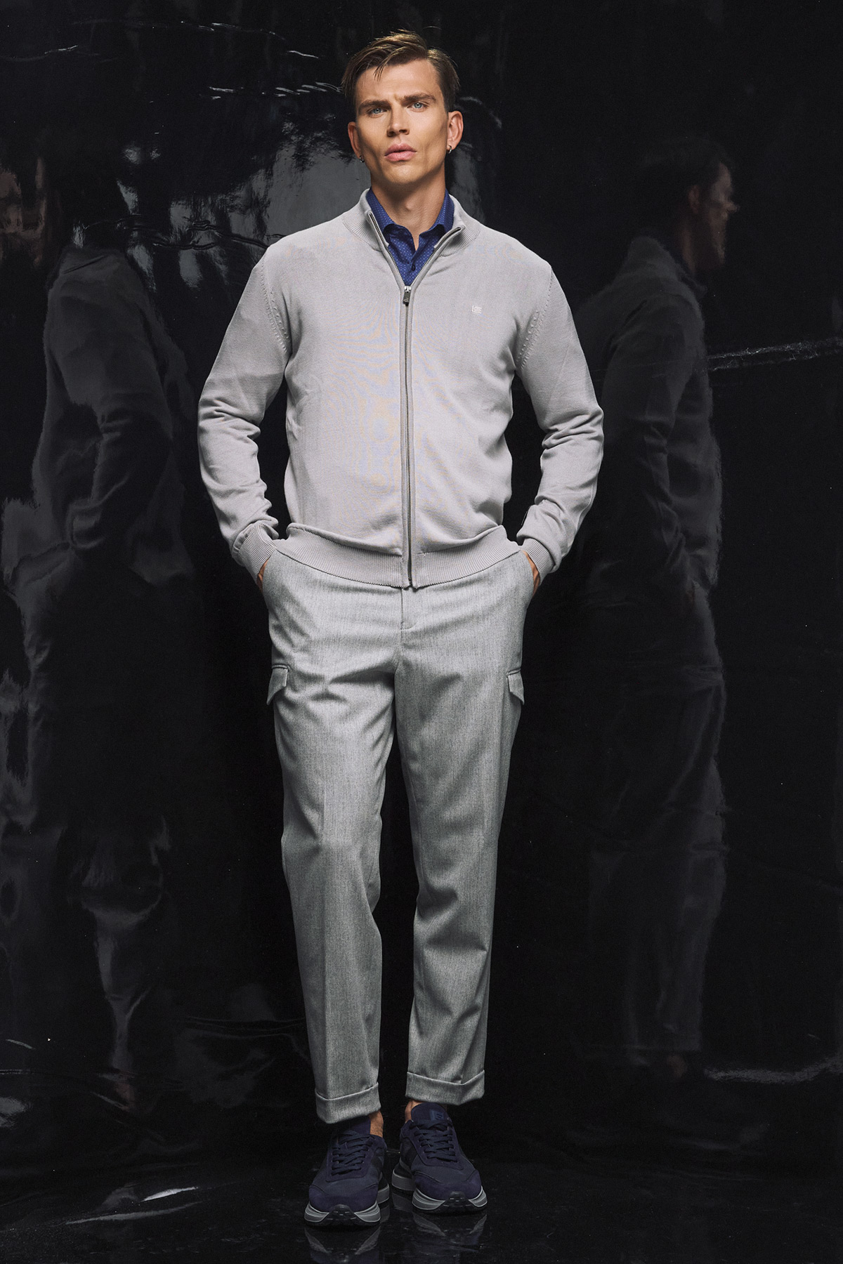 Guy Laroche Ζακέτα Βαμβακερή Χρώμα του Πάγου σε Classic Fit - Image 3