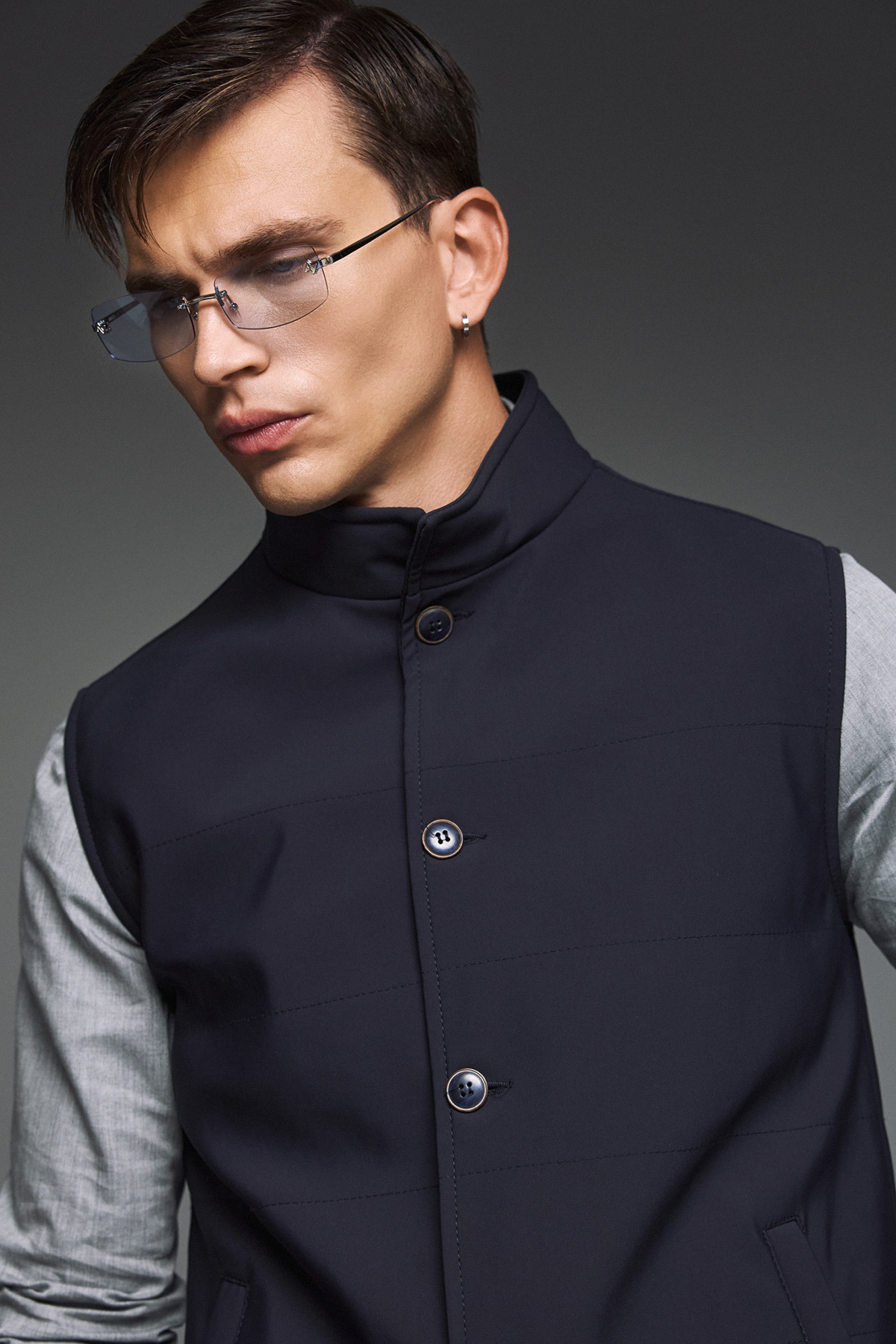 Bizzaro Ανδρικό Γιλέκο σε Slim Fit σε Μπλε Χρώμα - Image 5