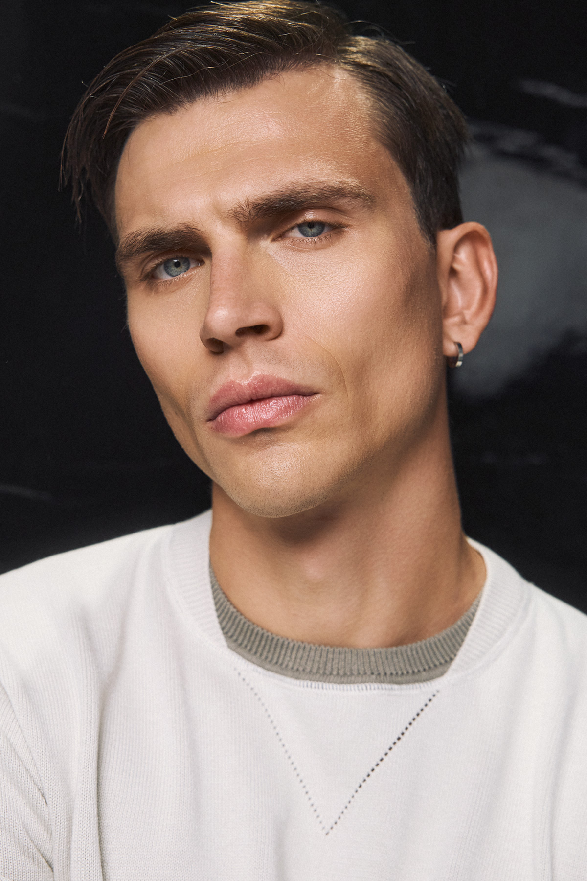 Guy Laroche Μπλούζα Λαιμόκοψη Βαμβακερή σε Χρώμα Off White με Regular Fit - Image 7