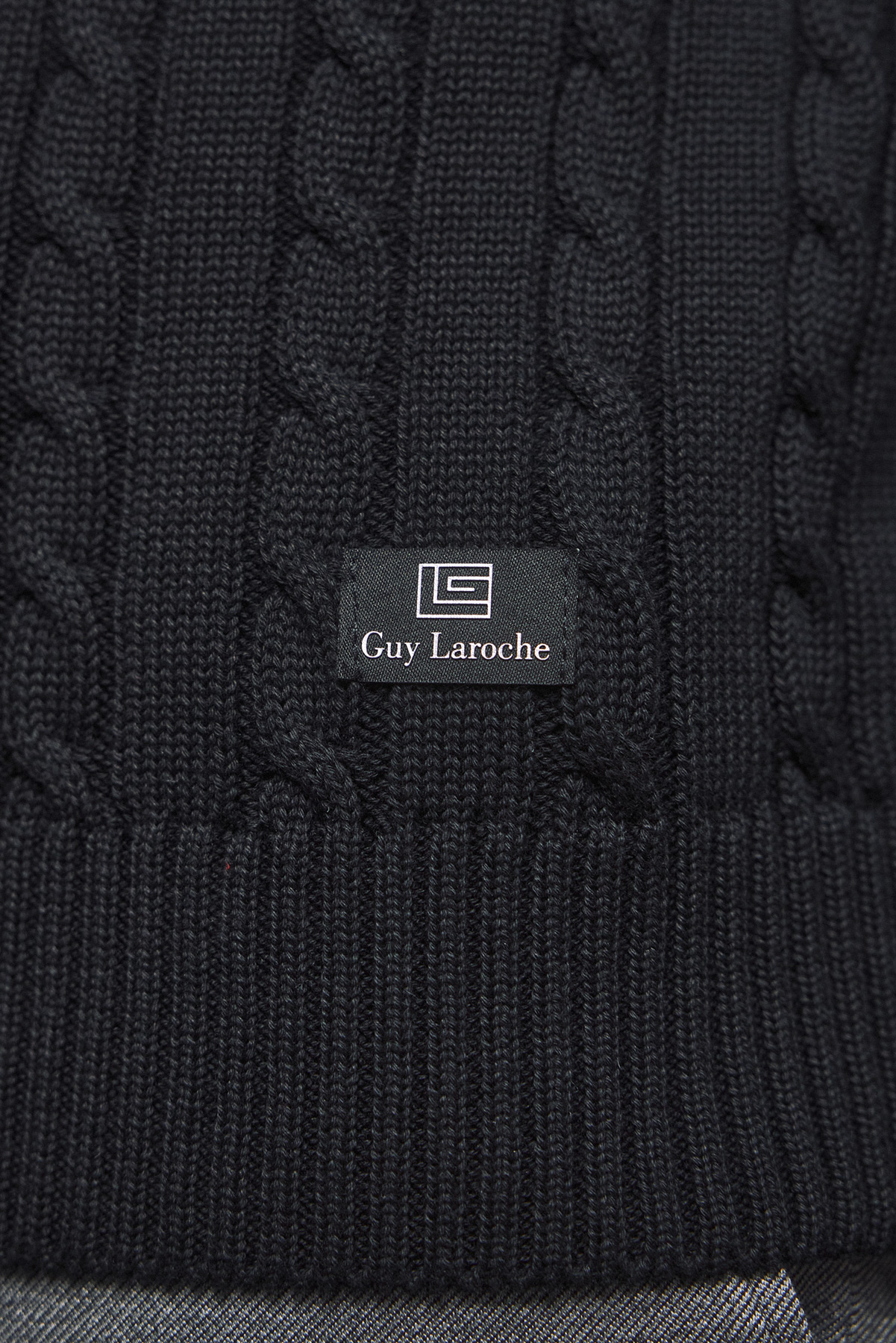 Guy Laroche Πλεκτή Βαμβακερή Μπλούζα με Φερμουάρ σε Black Χρώμα - Image 8