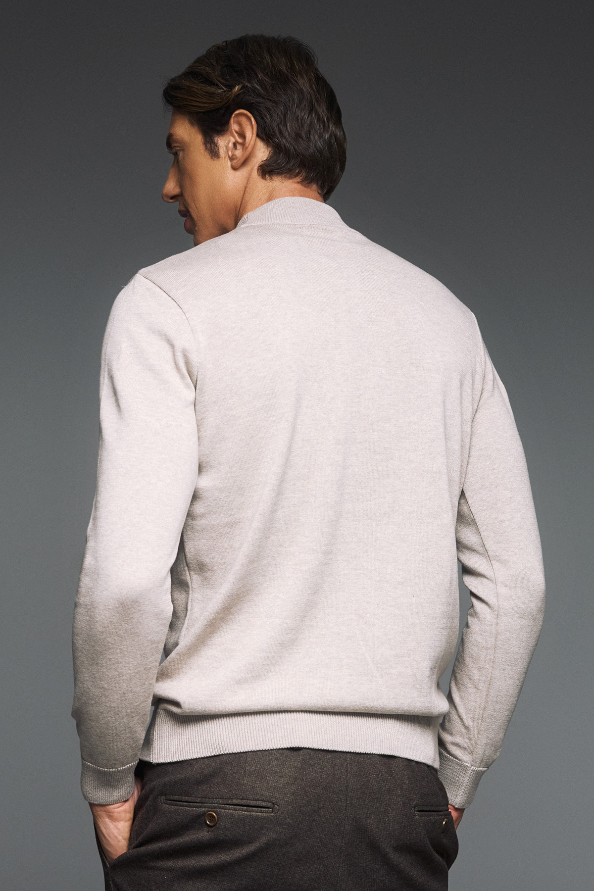 Guy Laroche Μπλούζα Λουπέτο Βαμβακερή σε Χρώμα Beige με Regular Fit - Image 4