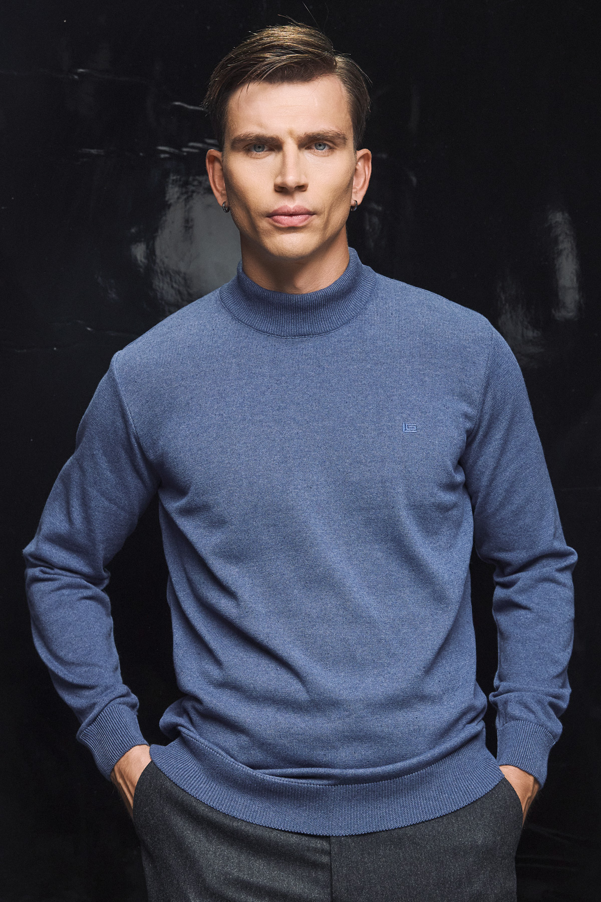 Guy Laroche Μπλούζα Λουπέτο Βαμβακερή σε Χρώμα Raf Blue  με Regular Fit