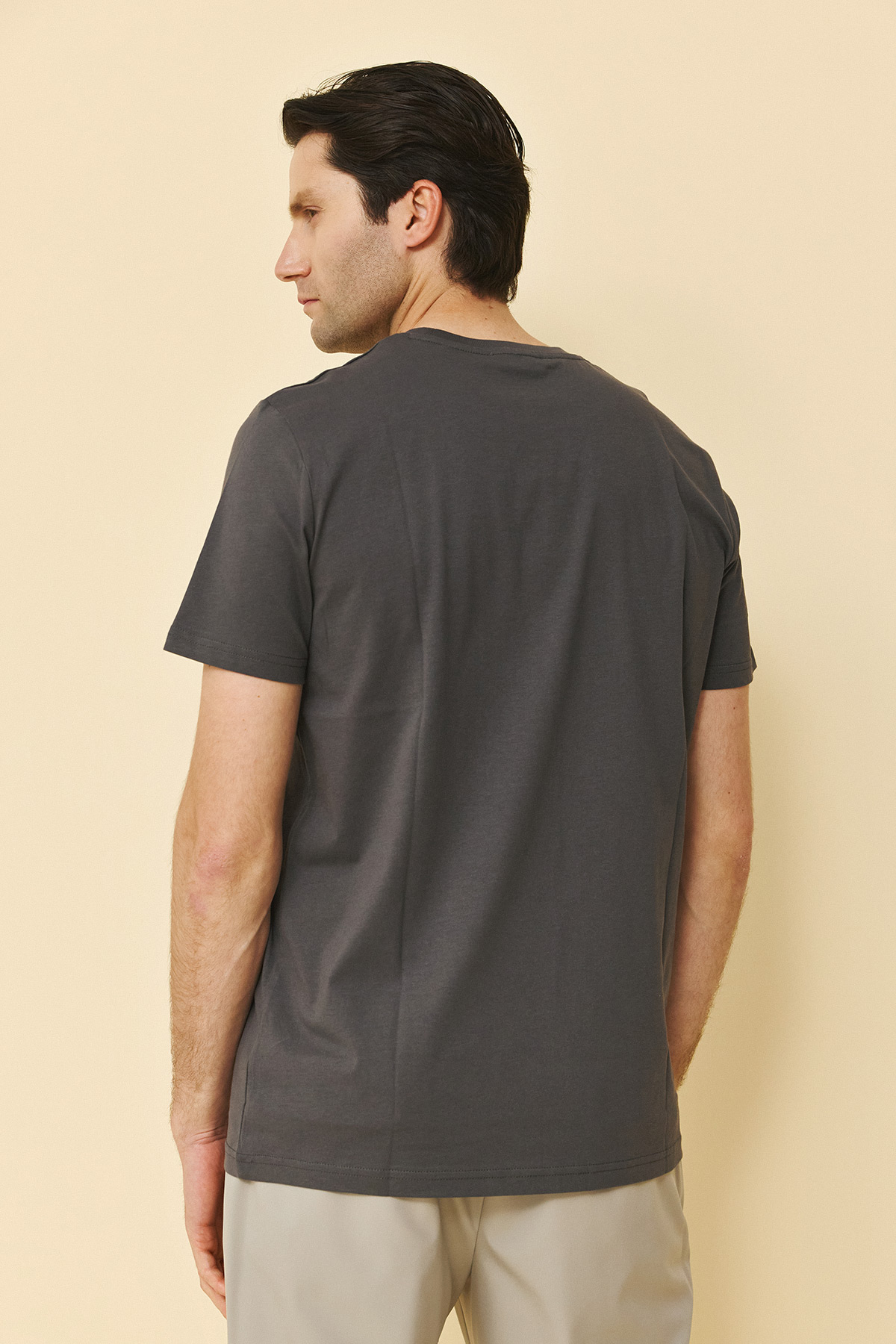 Guy Laroche Βαμβακερή Μπλούζα T-Shirt σε Grey Χρώμα - Image 3
