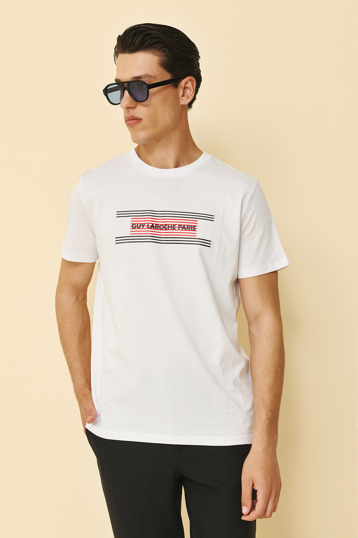 Guy Laroche Βαμβακερή Μπλούζα T-Shirt σε White Χρώμα - Image 5