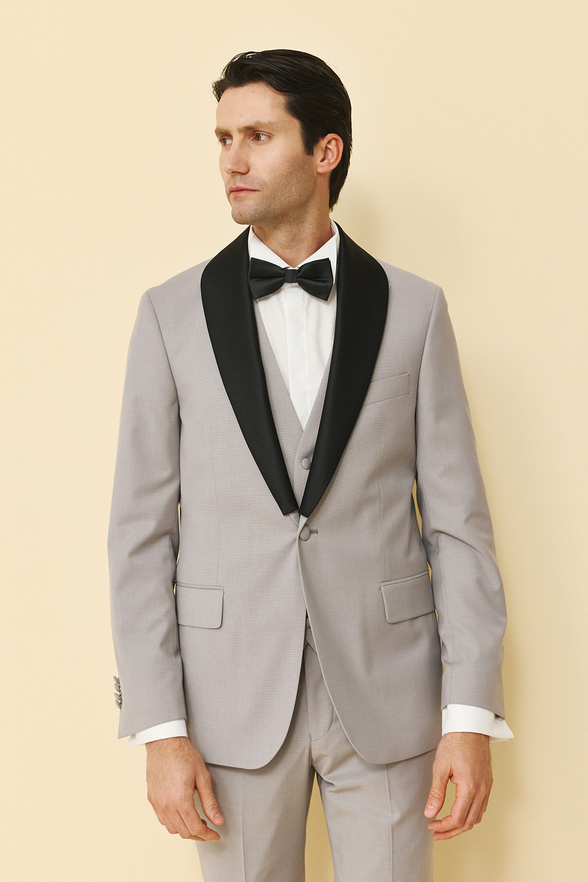 Alternative view of Bizzaro Σμόκιν 855G Με Γιλέκο σε GREY Χρώμα και Slim Fit Εφαρμογή