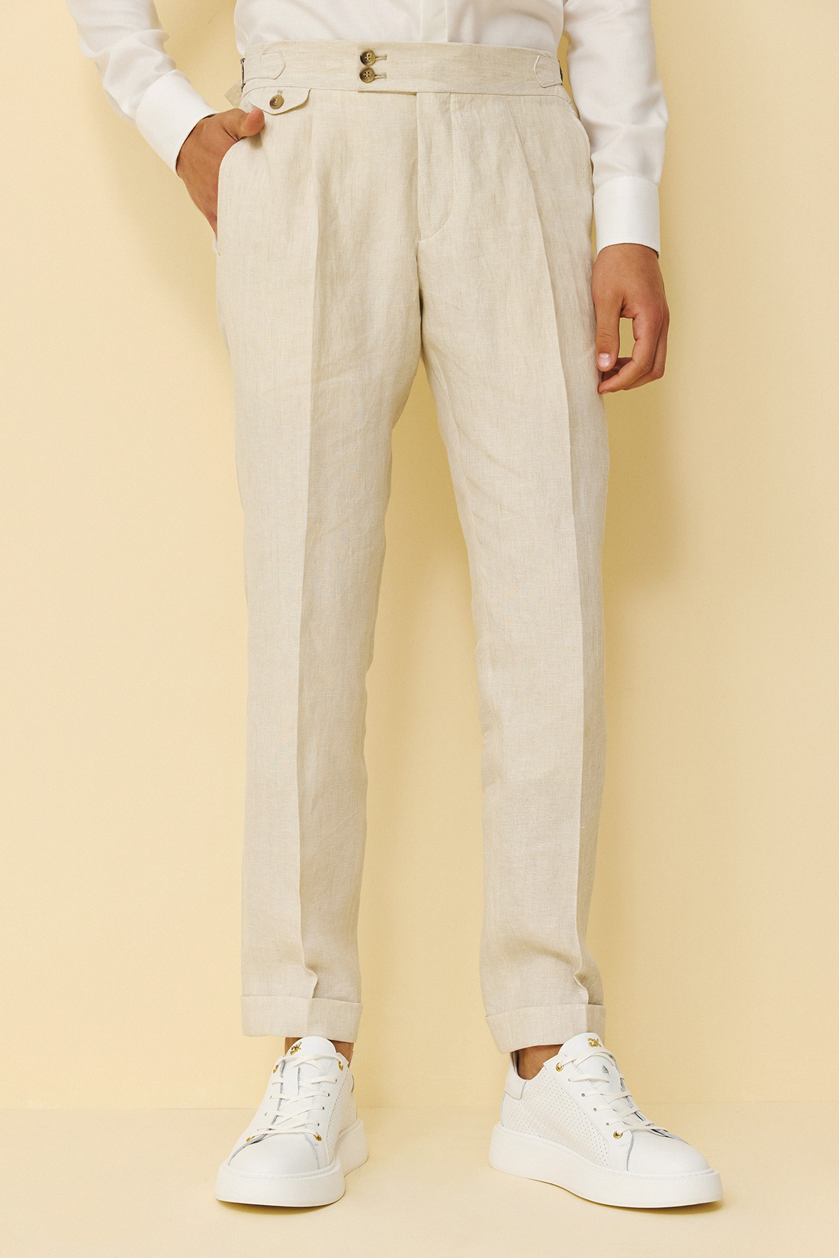 Bizzaro Κοστούμι ΜΙΣΟΦΟΔΡΟ 854-098 Slim Fit σε BEIGE Χρώμα - Image 10
