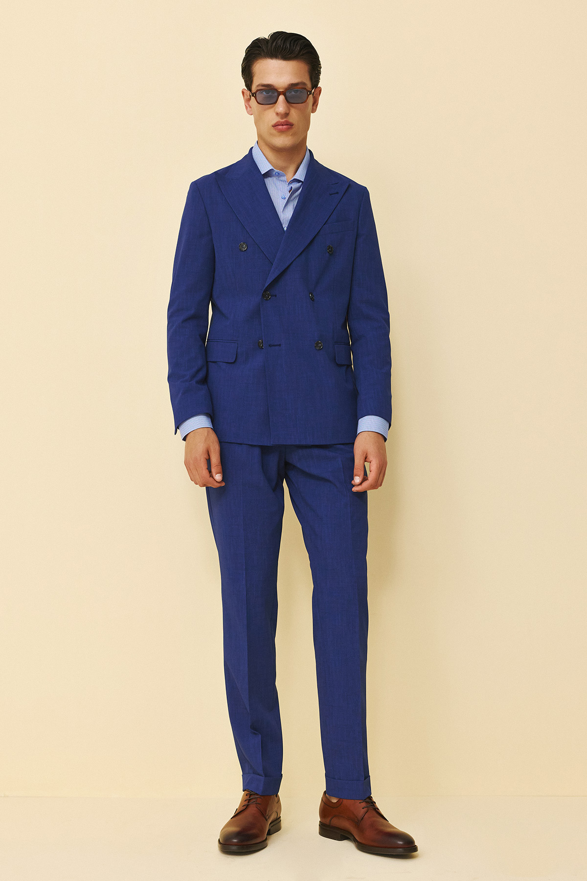 Alternative view of Bizzaro Κοστούμι Σταυρωτό 757-098 Slim Fit σε BlUe Χρώμα