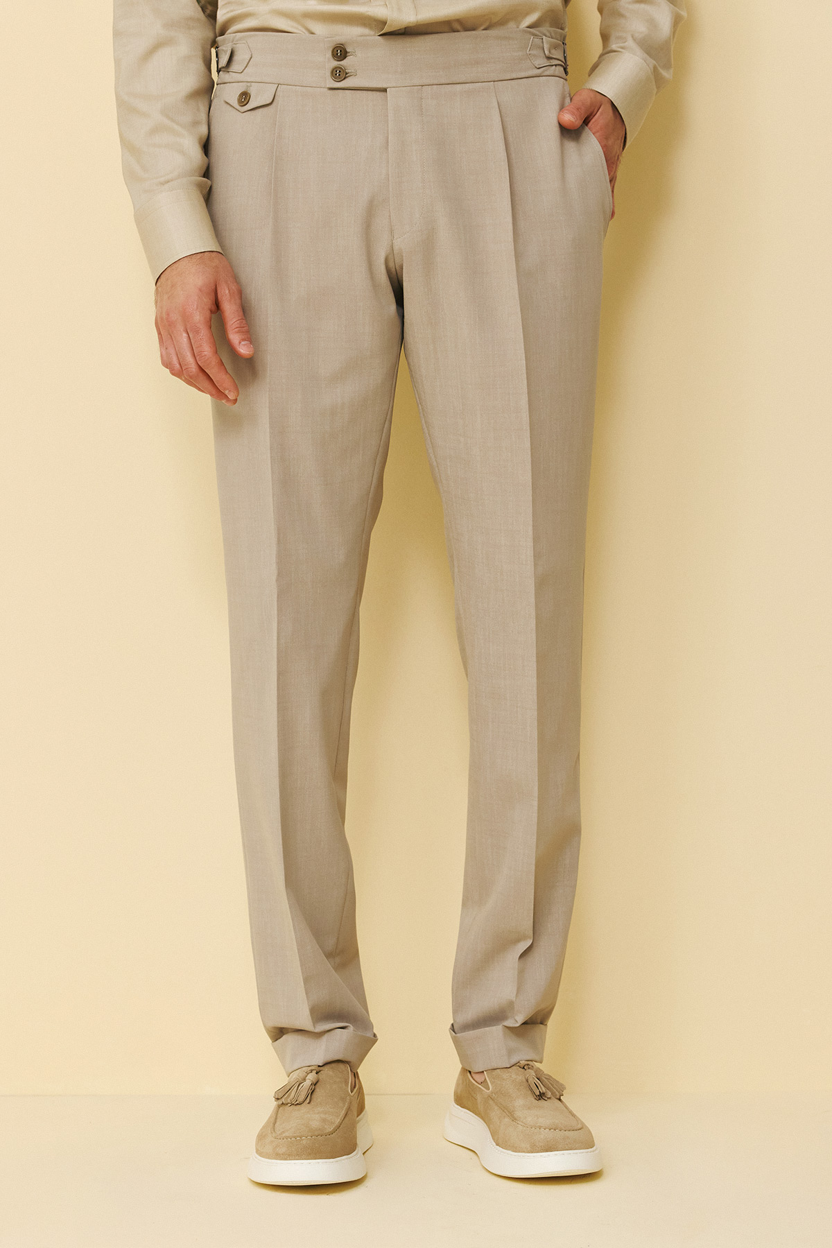 Bizzaro Κοστούμι ΜΙΣΟΦΟΔΡΟ 854-098 Slim Fit σε Elephant Χρώμα - Image 8