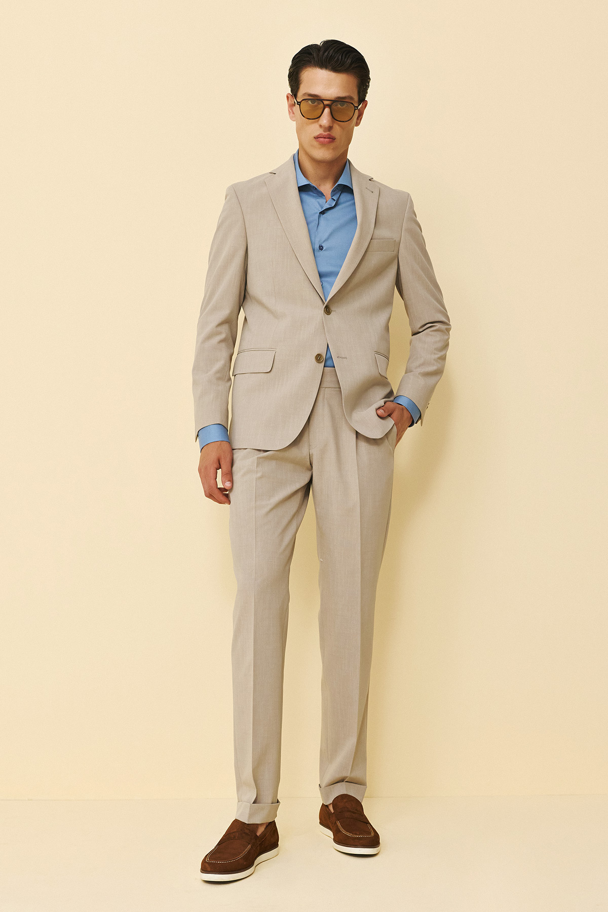 Bizzaro Κοστούμι ΜΙΣΟΦΟΔΡΟ  854-098 Slim Fit σε Elephant Χρώμα