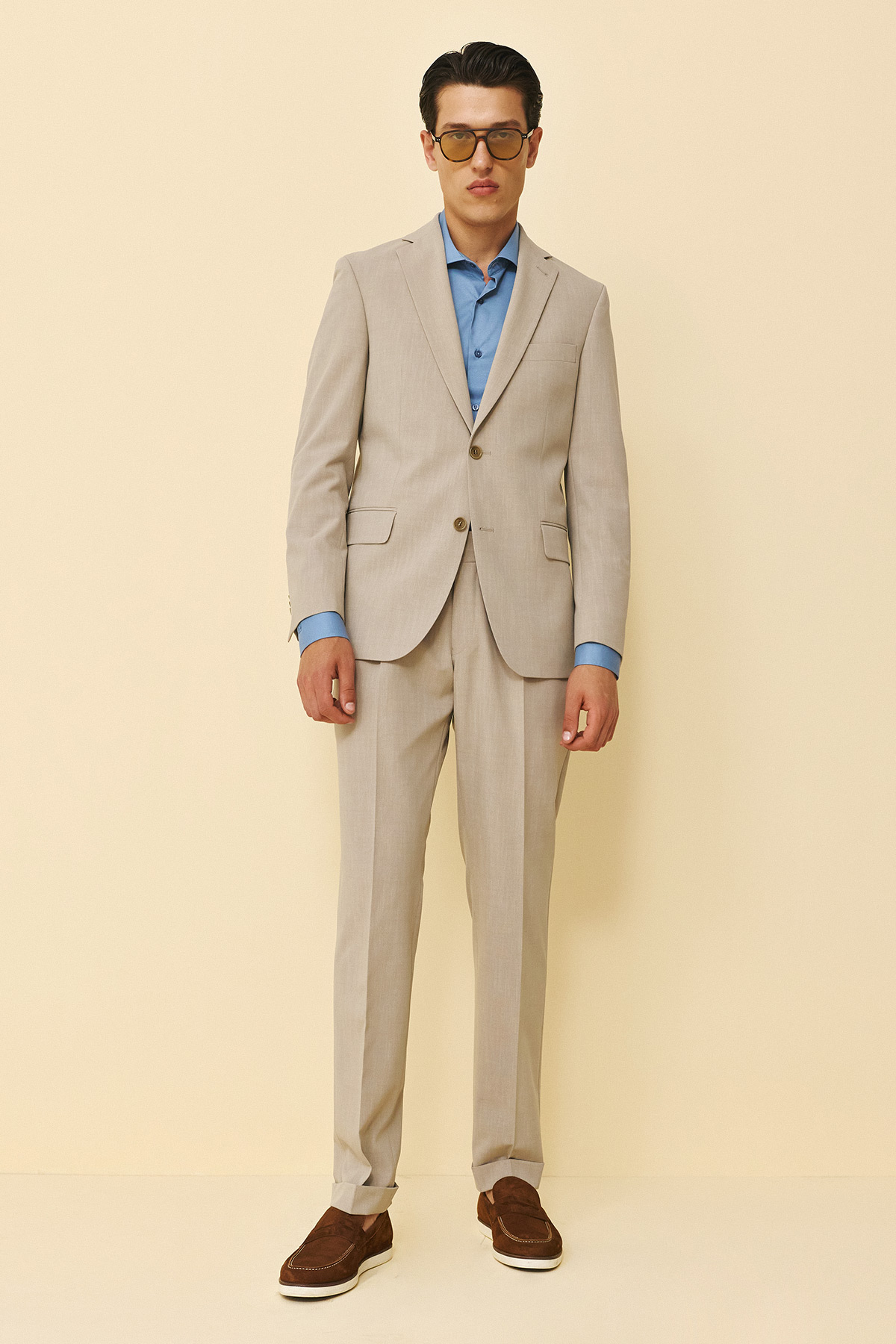 Bizzaro Κοστούμι ΜΙΣΟΦΟΔΡΟ 854-098 Slim Fit σε Elephant Χρώμα - Image 9
