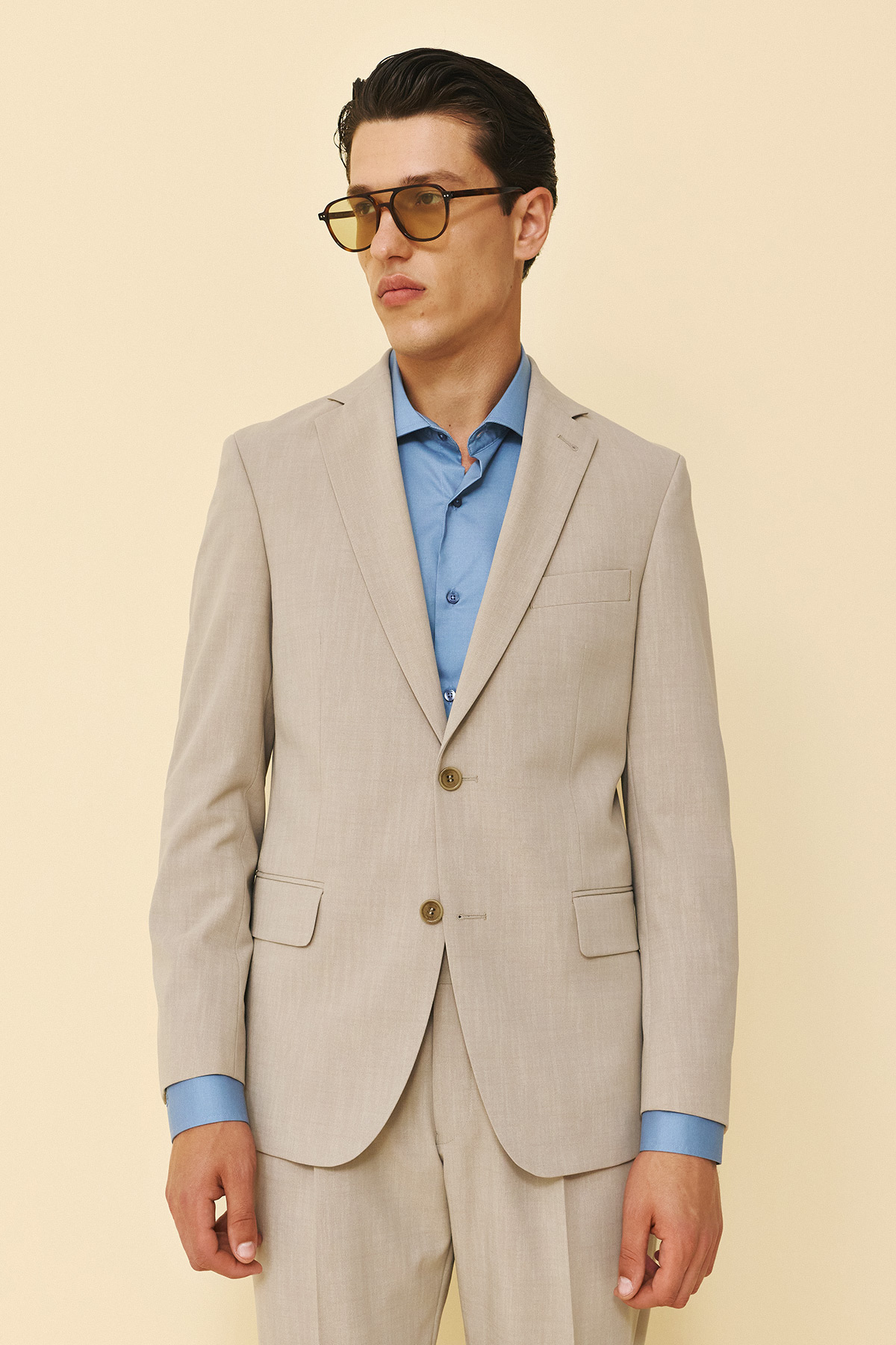 Bizzaro Κοστούμι ΜΙΣΟΦΟΔΡΟ 854-098 Slim Fit σε Elephant Χρώμα - Image 6