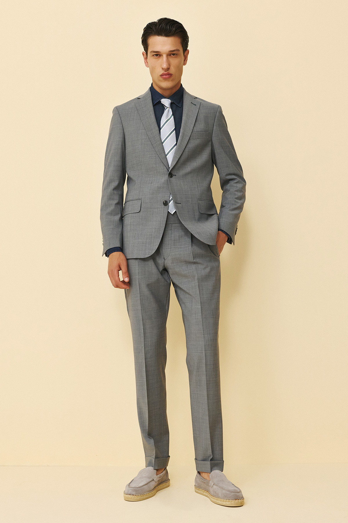Bizzaro Κοστούμι ΜΙΣΟΦΟΔΡΟ 854-098 Slim Fit σε GREY Χρώμα - Image 5