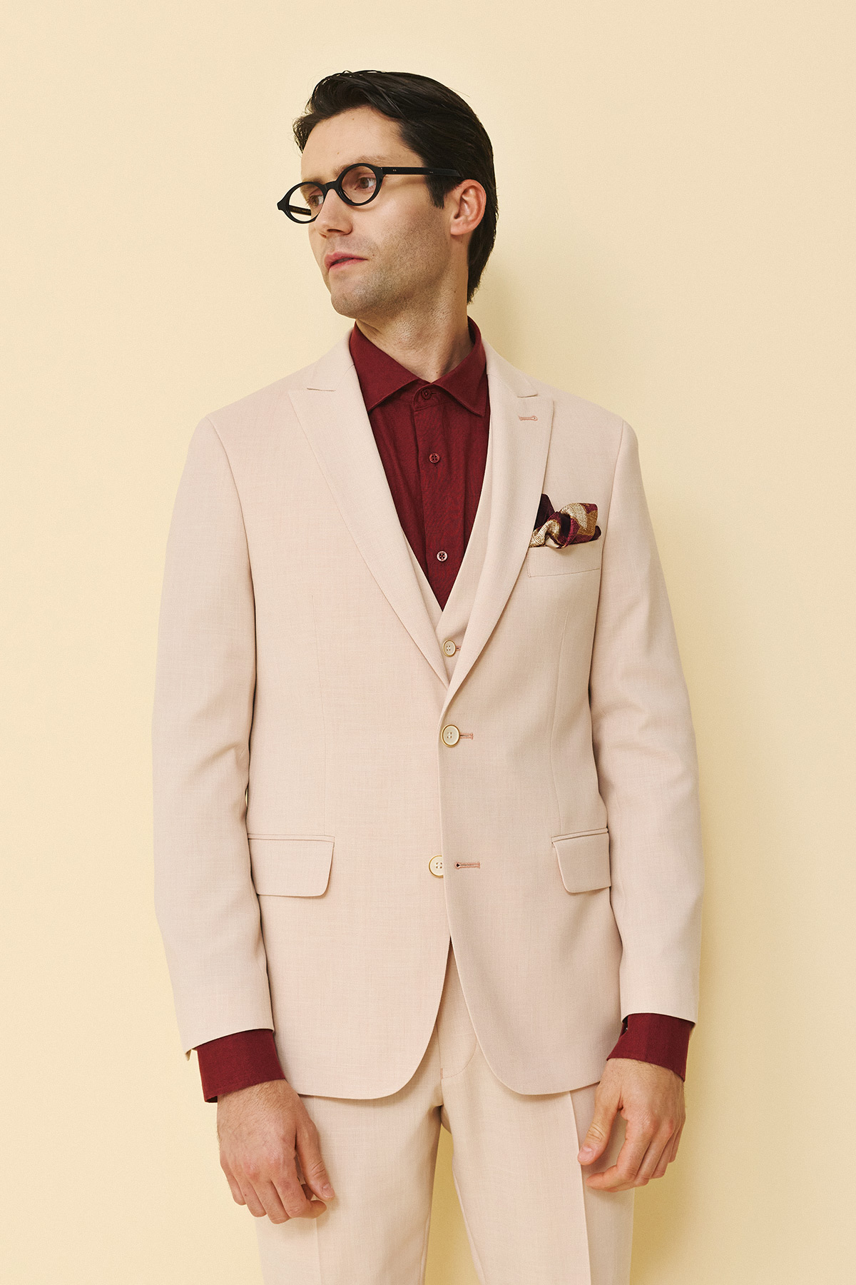 Alternative view of Bizzaro Κοστούμι Μυτερό Πέτο 856N-098R σε SOMON Χρώμα και Slim Fit Εφαρμογή