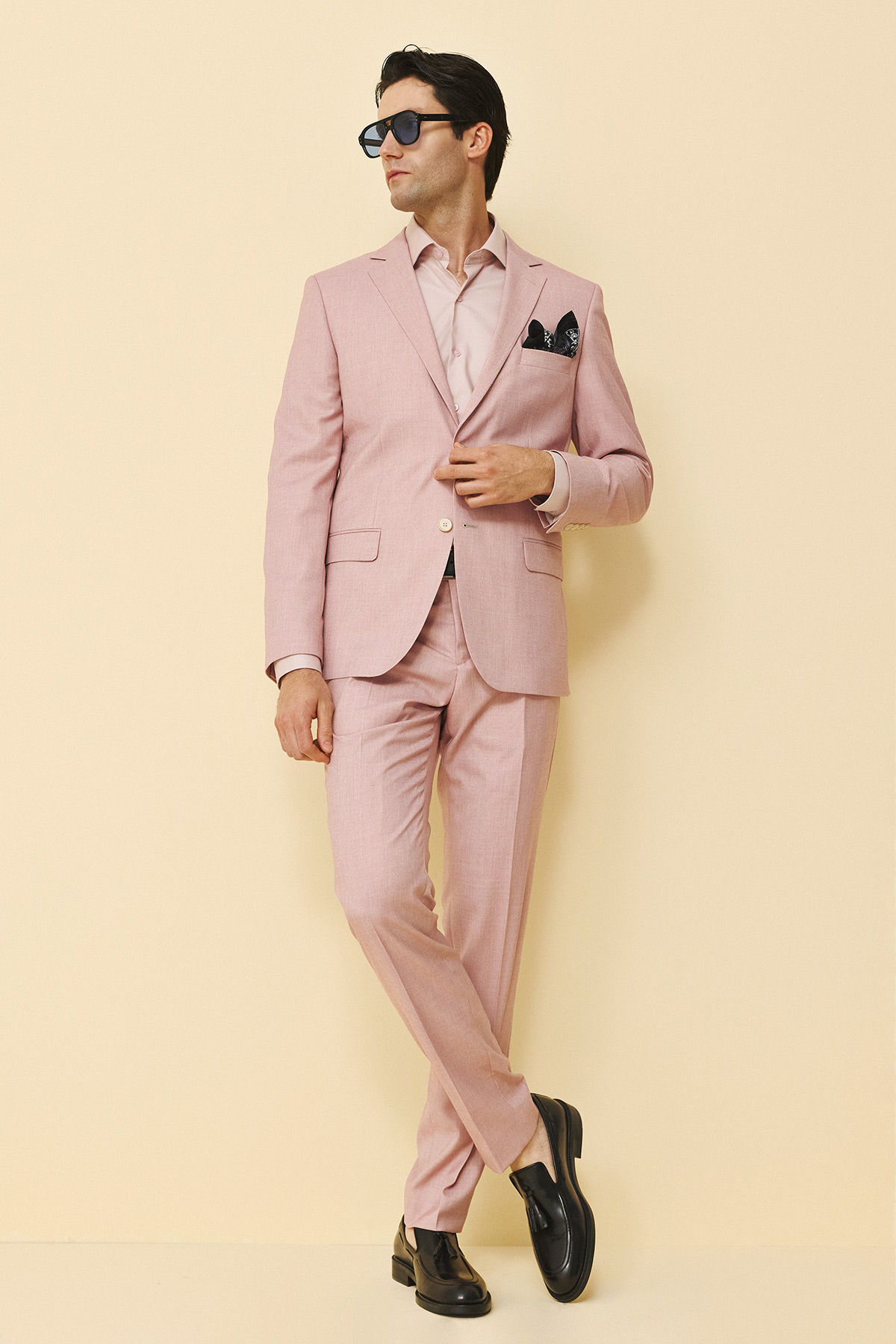 Bizzaro Κοστούμι 855-081 Slim Fit σε Ροζ Χρώμα