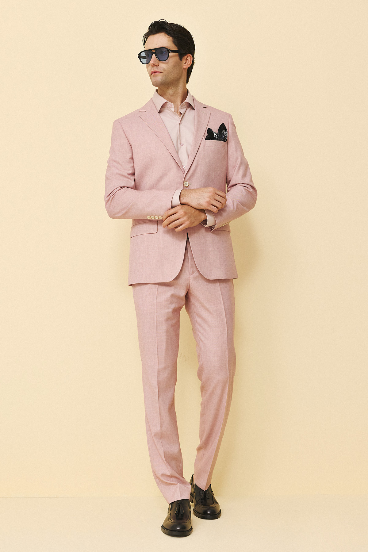 Bizzaro Κοστούμι 855-081 Slim Fit σε Ροζ Χρώμα - Image 4