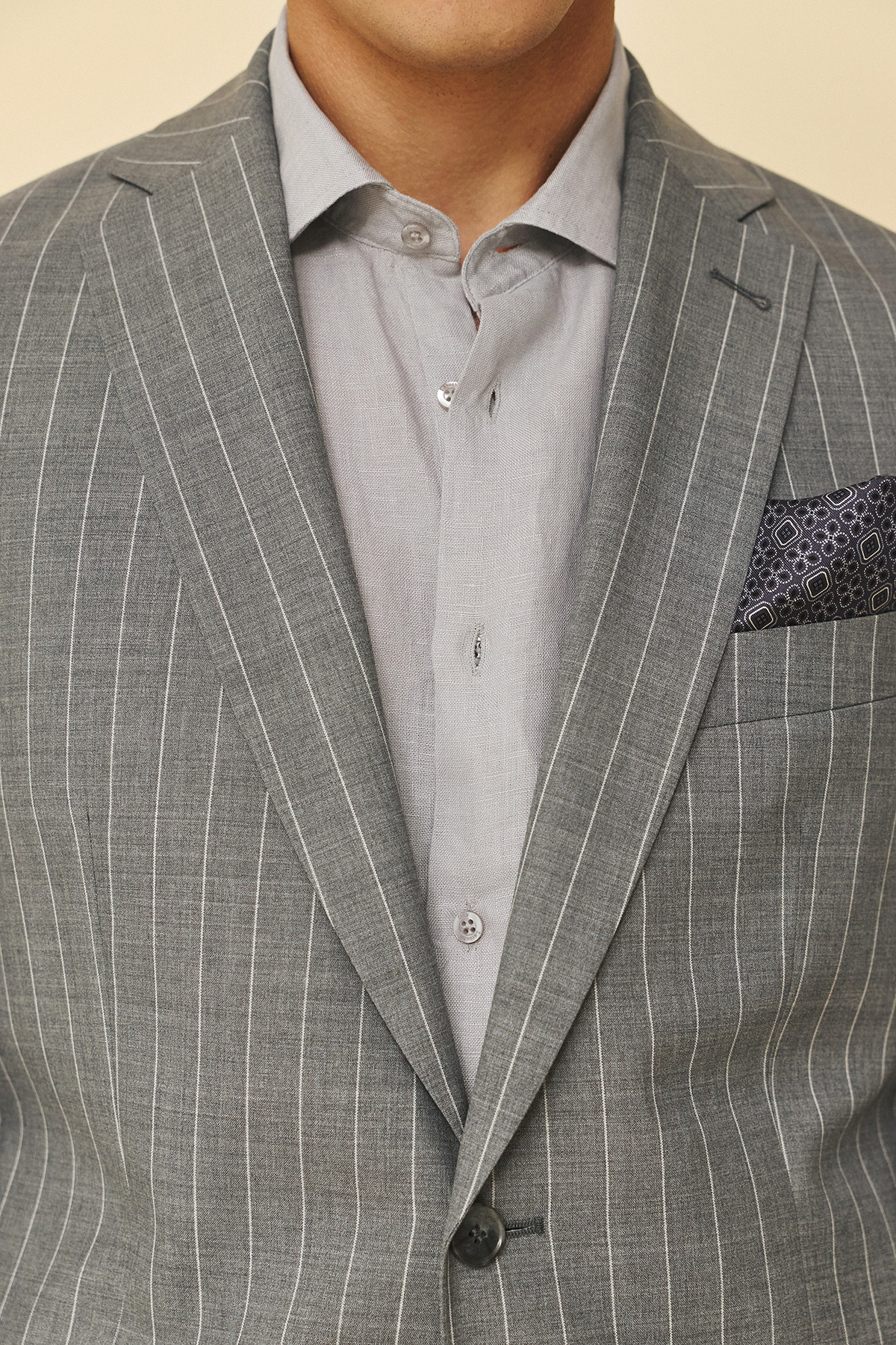 Guy Laroche Κοστούμι ΜΙΣΟΦΟΔΡΟ 854 Slim Fit σε GREY Χρώμα - Image 6